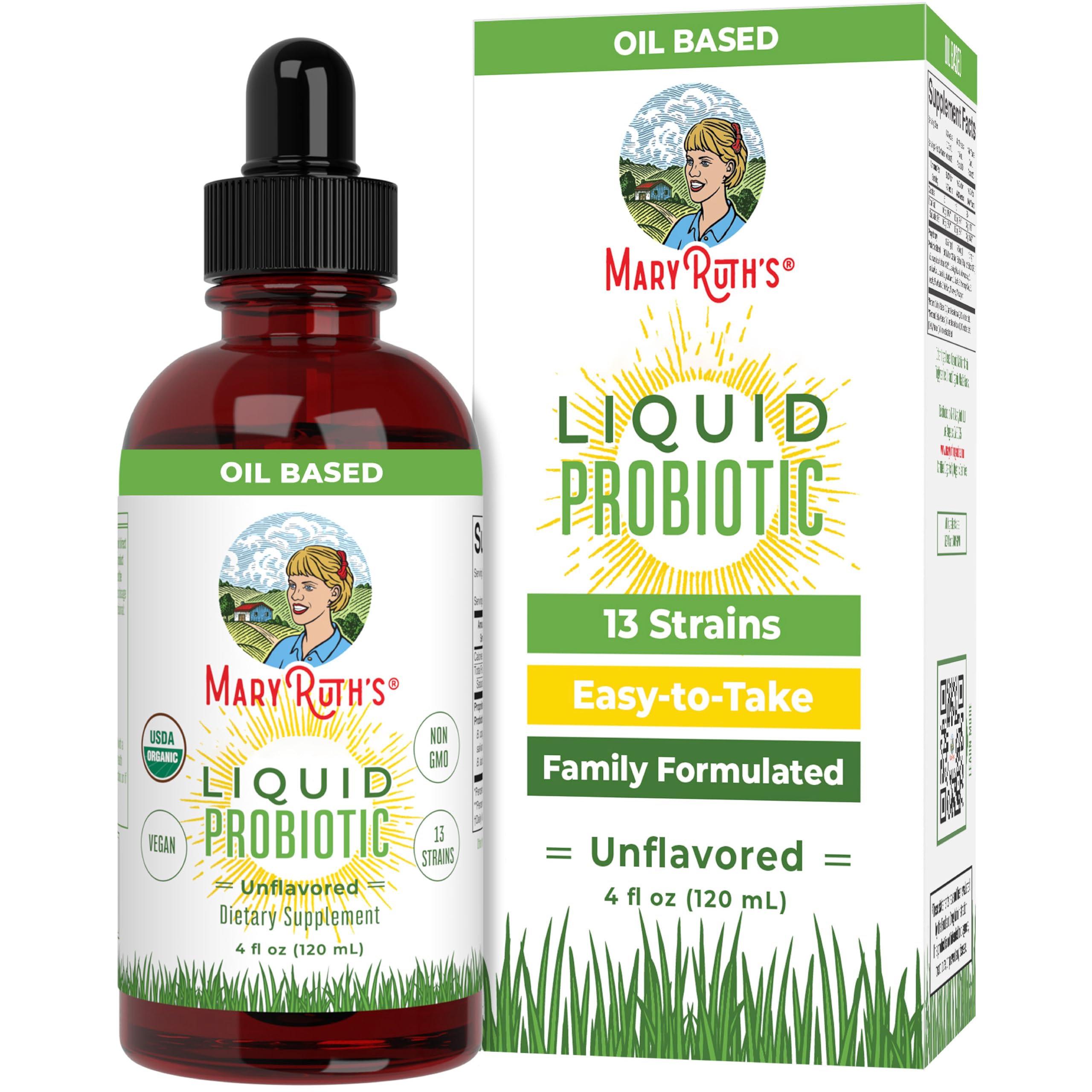 MaryRuth's Organics Liquid Probiotic for Gut Health | 13 Strains

