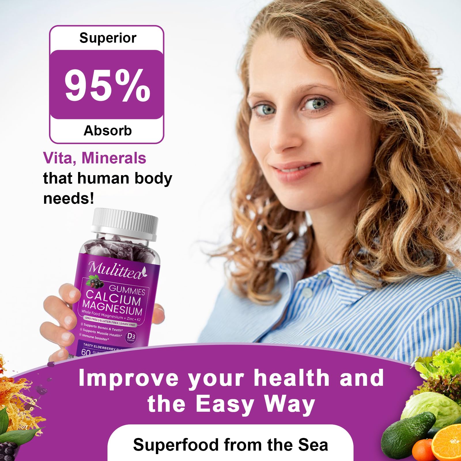 Calcium Gummies Plant Based for Bone Health

