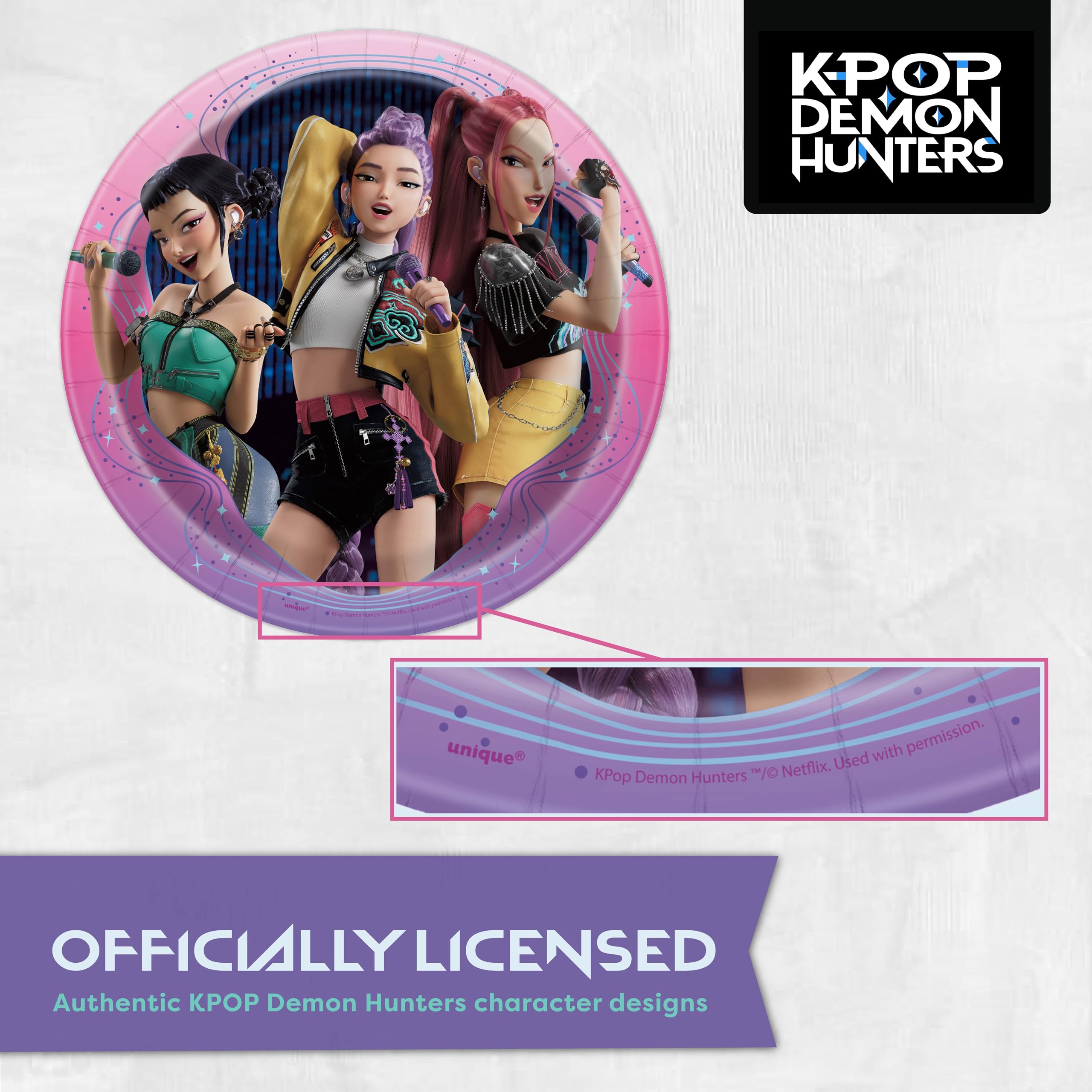KPop Demon Hunters Plates & Napkins Set | Licensed

