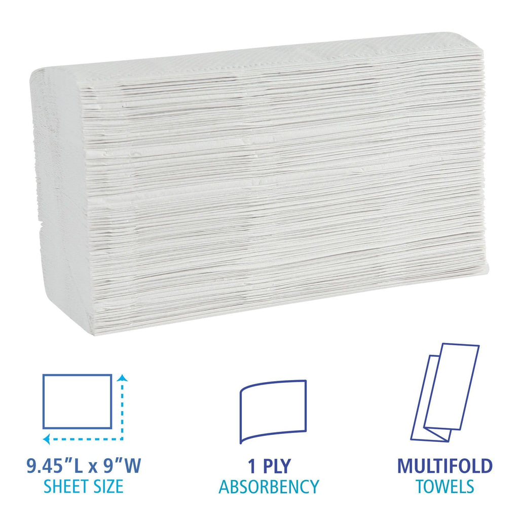 Boardwalk Multifold Disposable Bathroom Paper Towels - White

