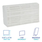 Boardwalk Multifold Disposable Bathroom Paper Towels - White

