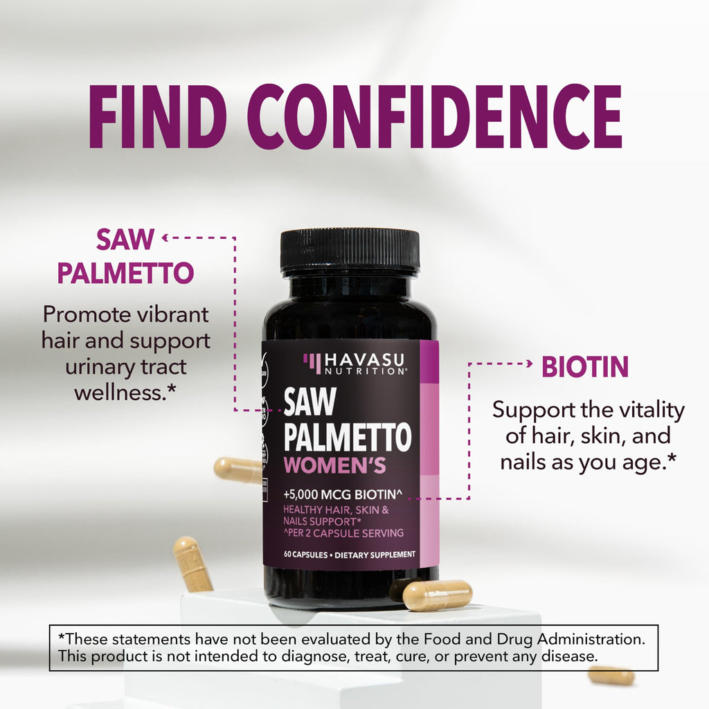 Saw Palmetto with Biotin for Women – Hair Support Supplement

