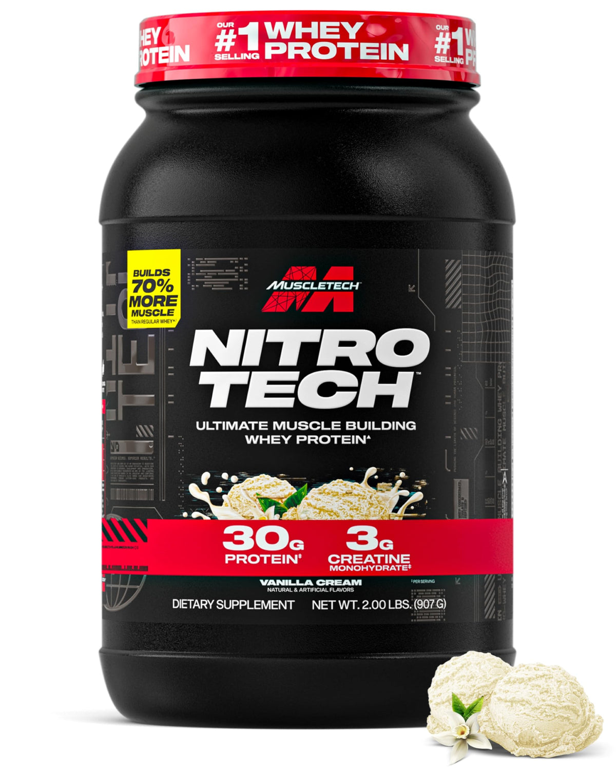 MuscleTech Nitro-Tech Whey Protein Isolate Powder