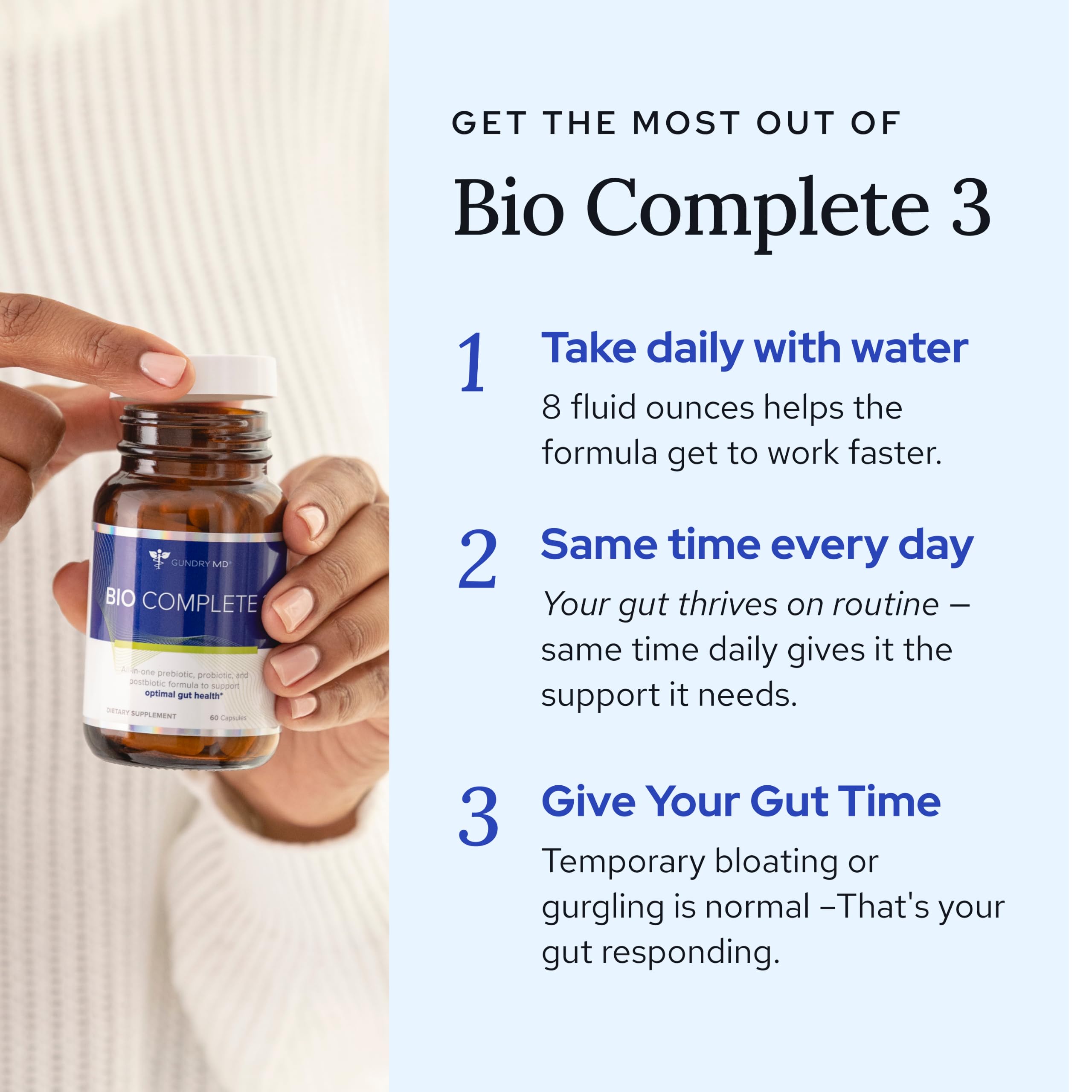 Gundry MD Bio Complete 3 Gut Health Probiotic Blend

