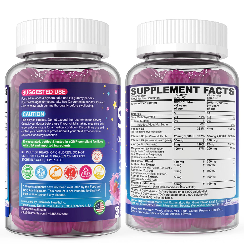 Kids Sleep Gummies Melatonin-Free with Magnesium & L-Theanine

