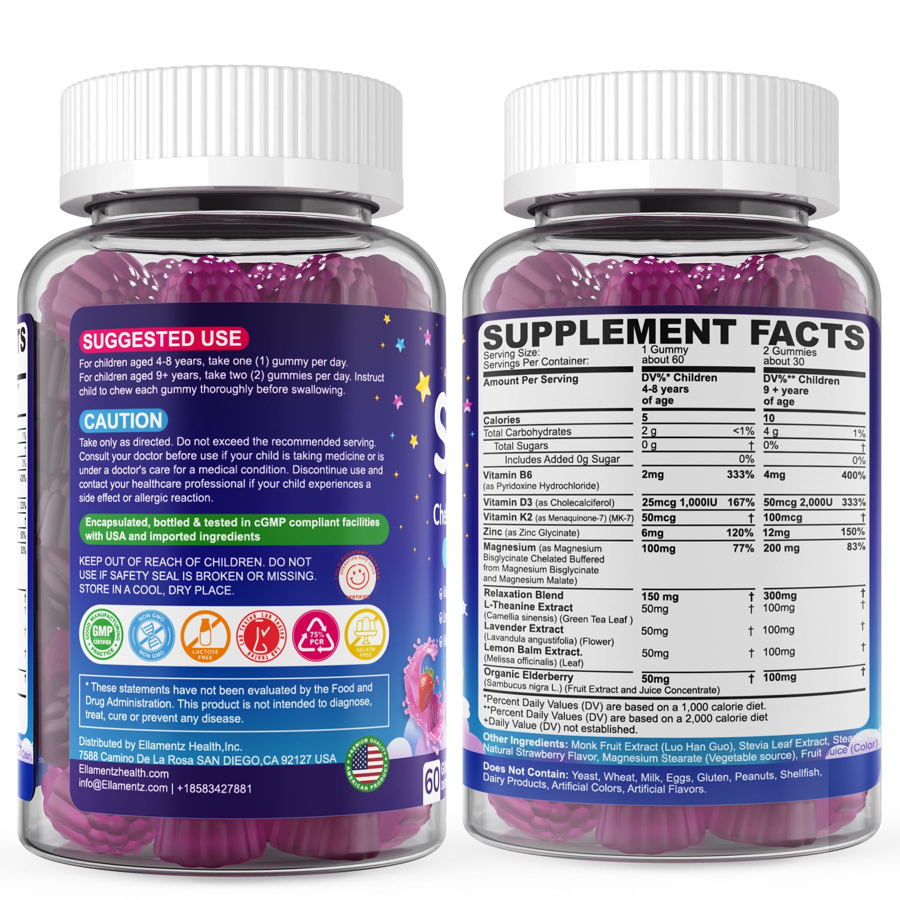 Kids Sleep Gummies Melatonin-Free with Magnesium & L-Theanine

