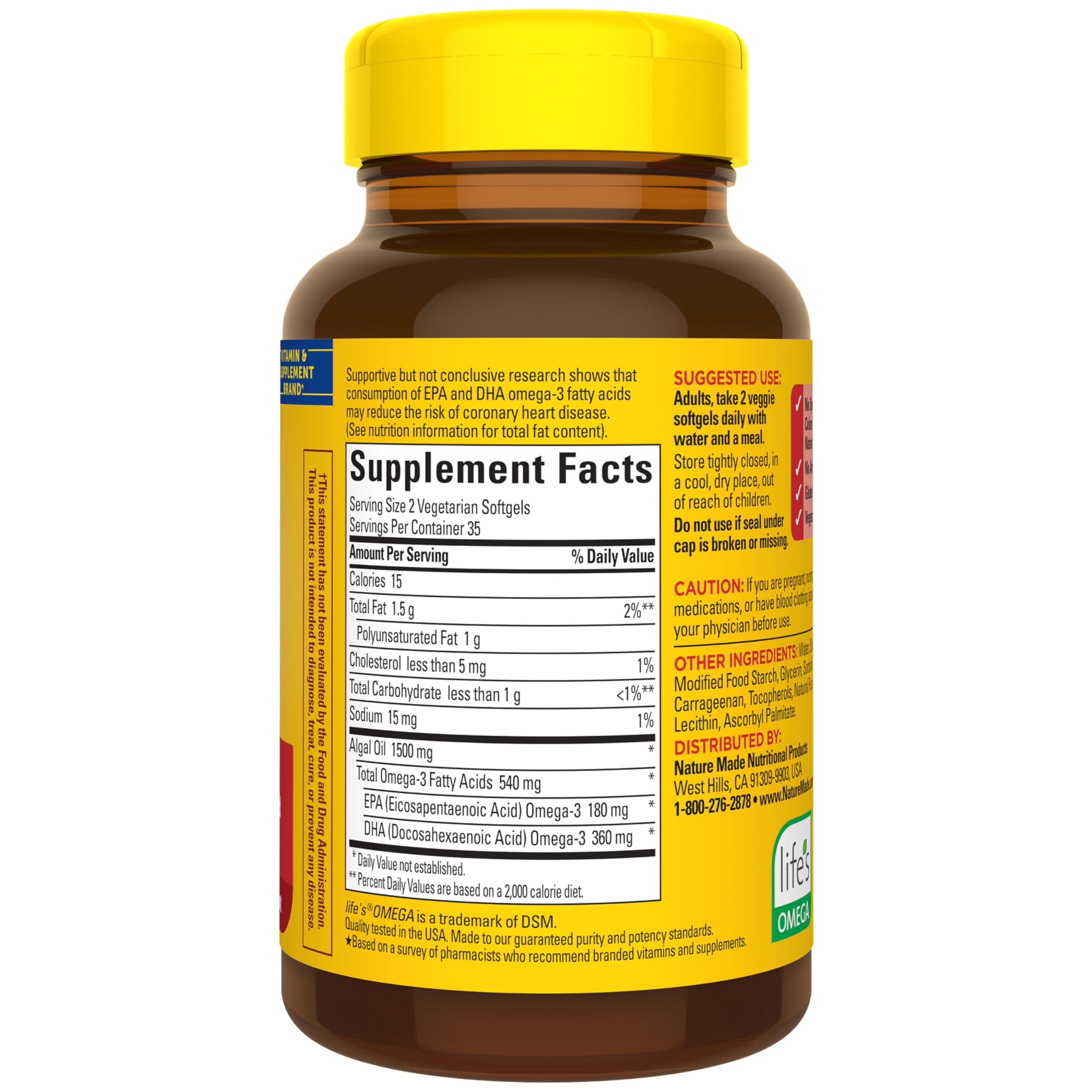 Nature Made Algae Omega-3 540 mg Softgels

