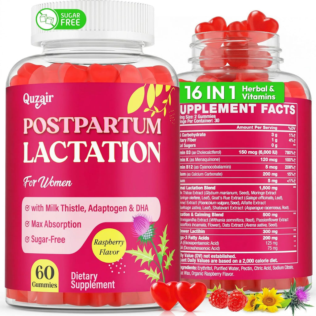 Lactation Gummies for Breastfeeding Support with Milk Thistle and Moringa - Vegan Sugar Free