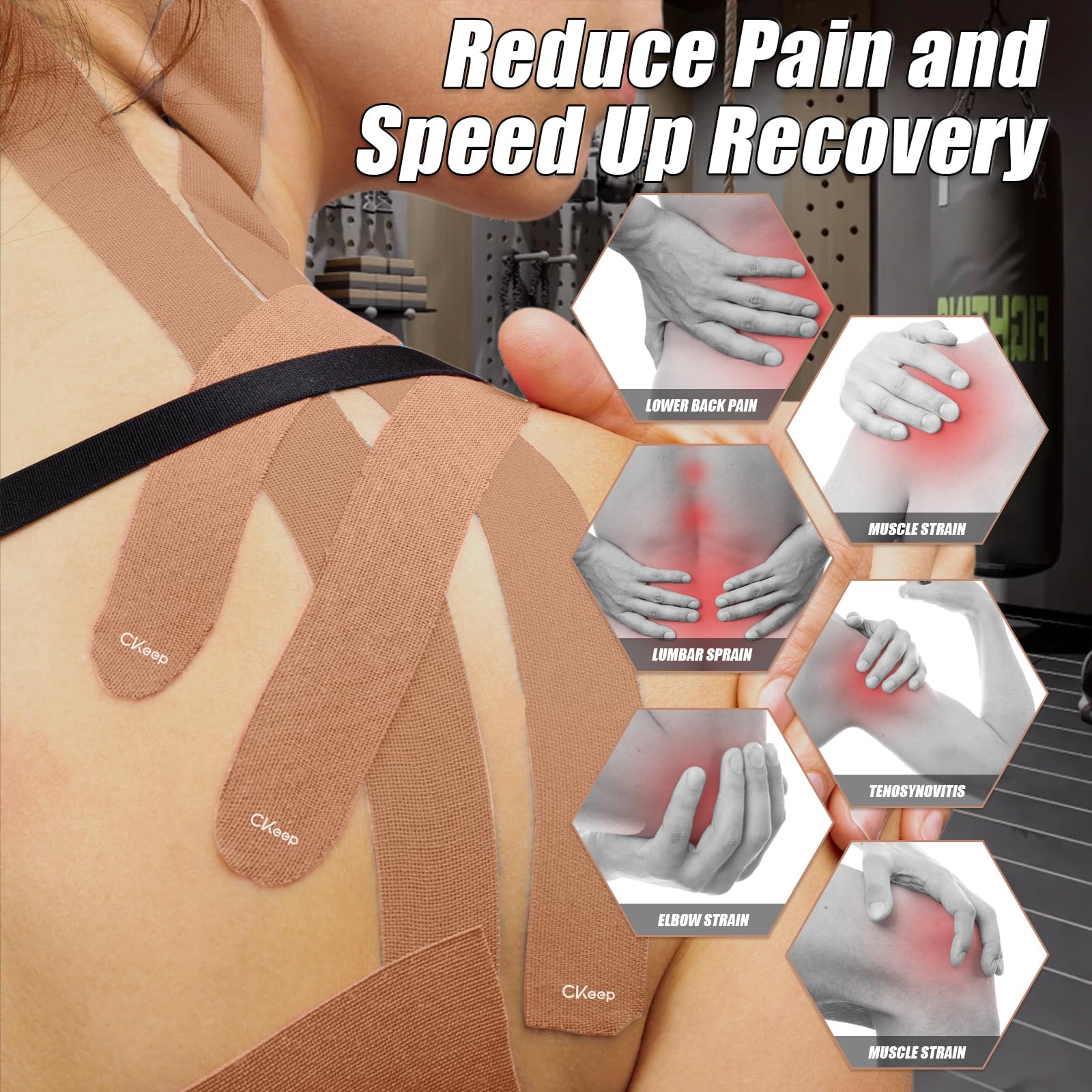 CKee p Kinesiology Tape - Latex Free Cotton Strips

