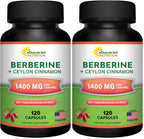 Berberine with Cinnamon by aSquared Nutrition Max Strength Complex