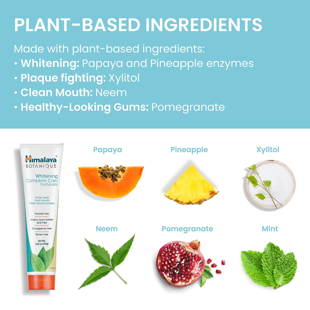 Himalaya Botanique Whitening Toothpaste - Fluoride Free, Cruelty-Free

