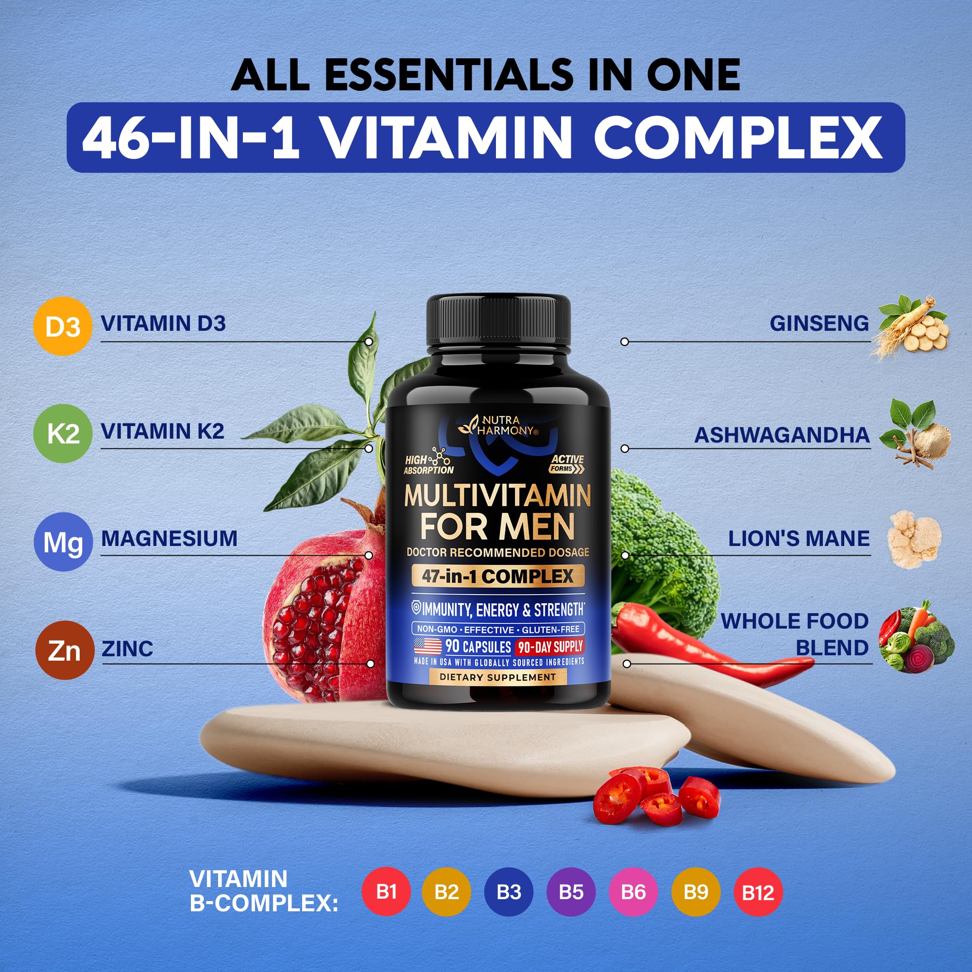 NUTRAHARMONY Men's Multivitamin for Energy

