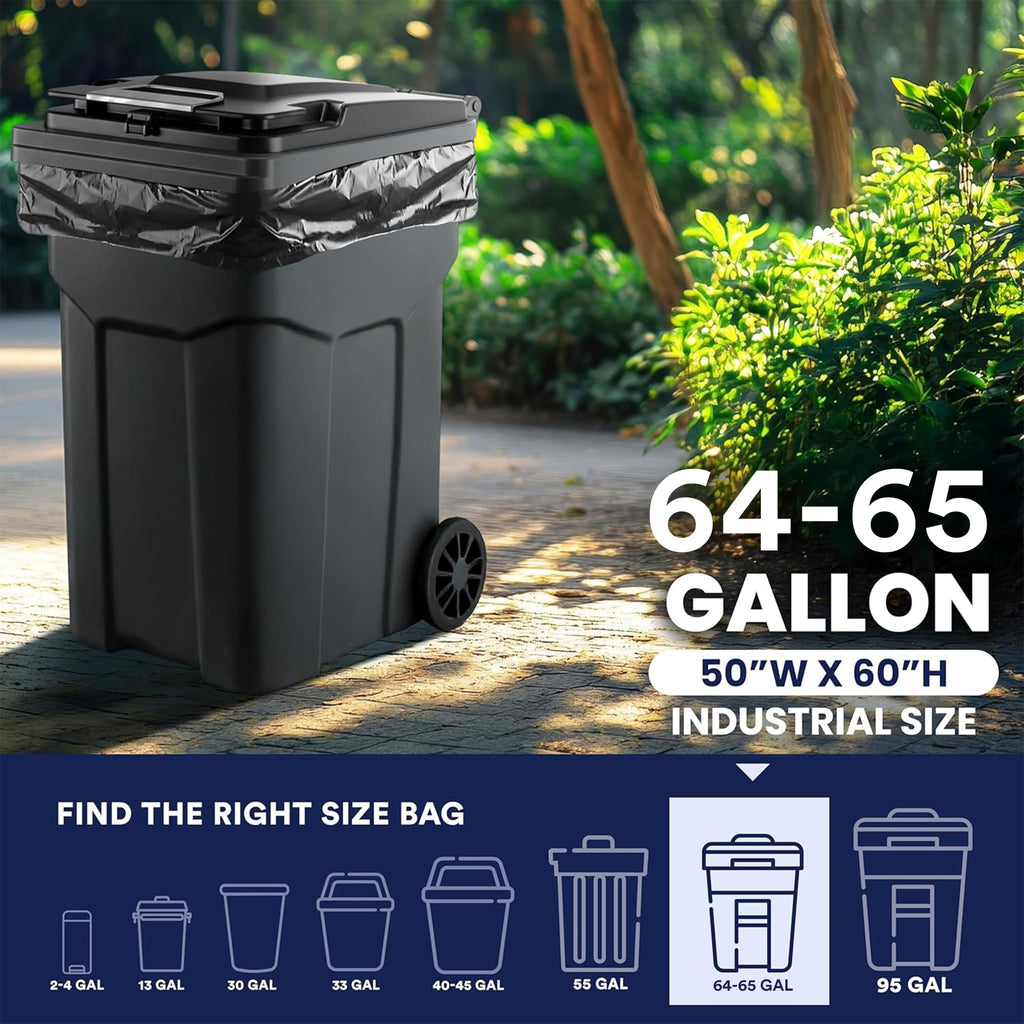 Plasticplace Heavy-Duty Black Trash Bags for Large Cans

