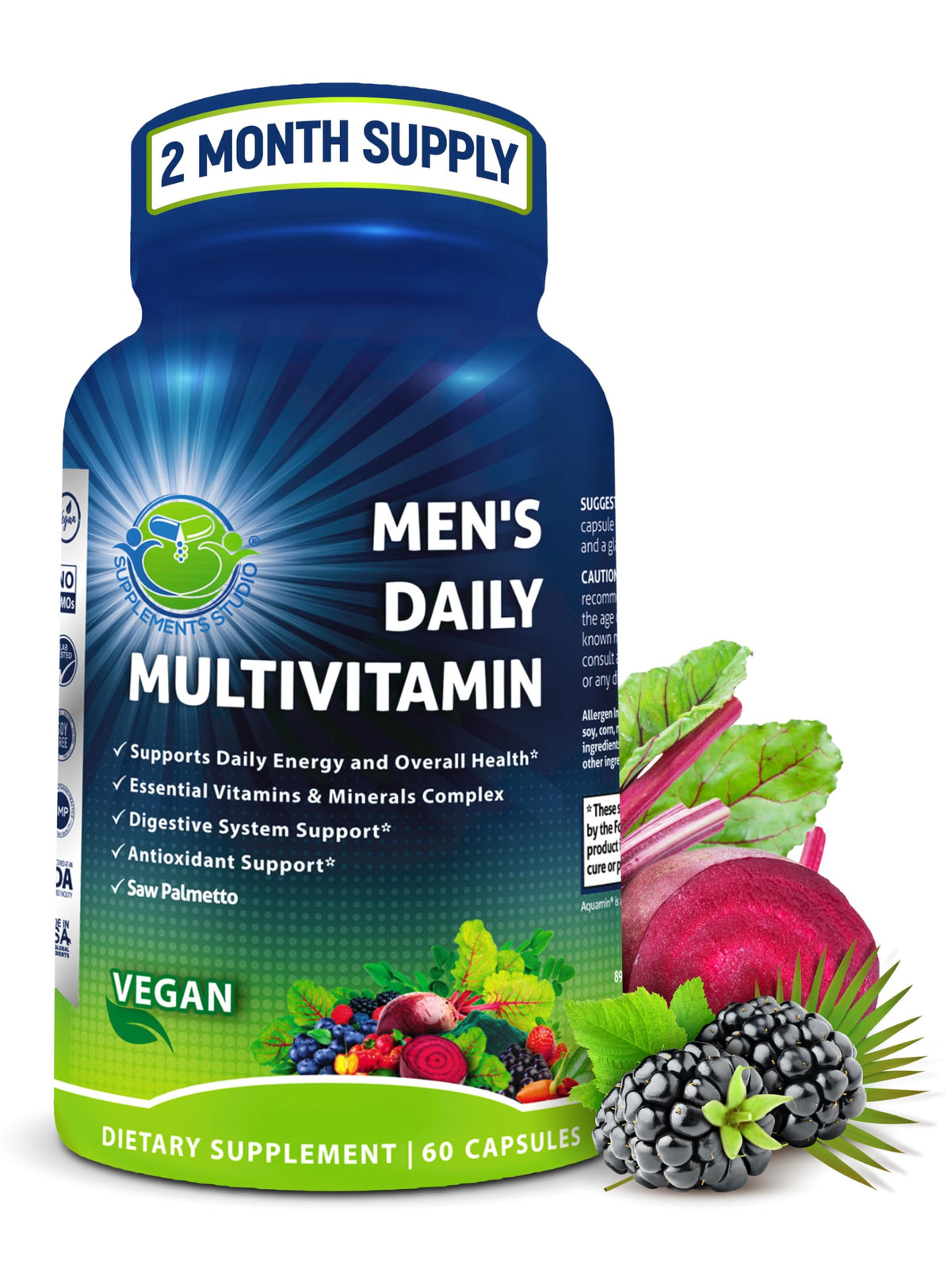 Vegan Methylated Multivitamin - Whole-Food Daily Vitamin for Vitality