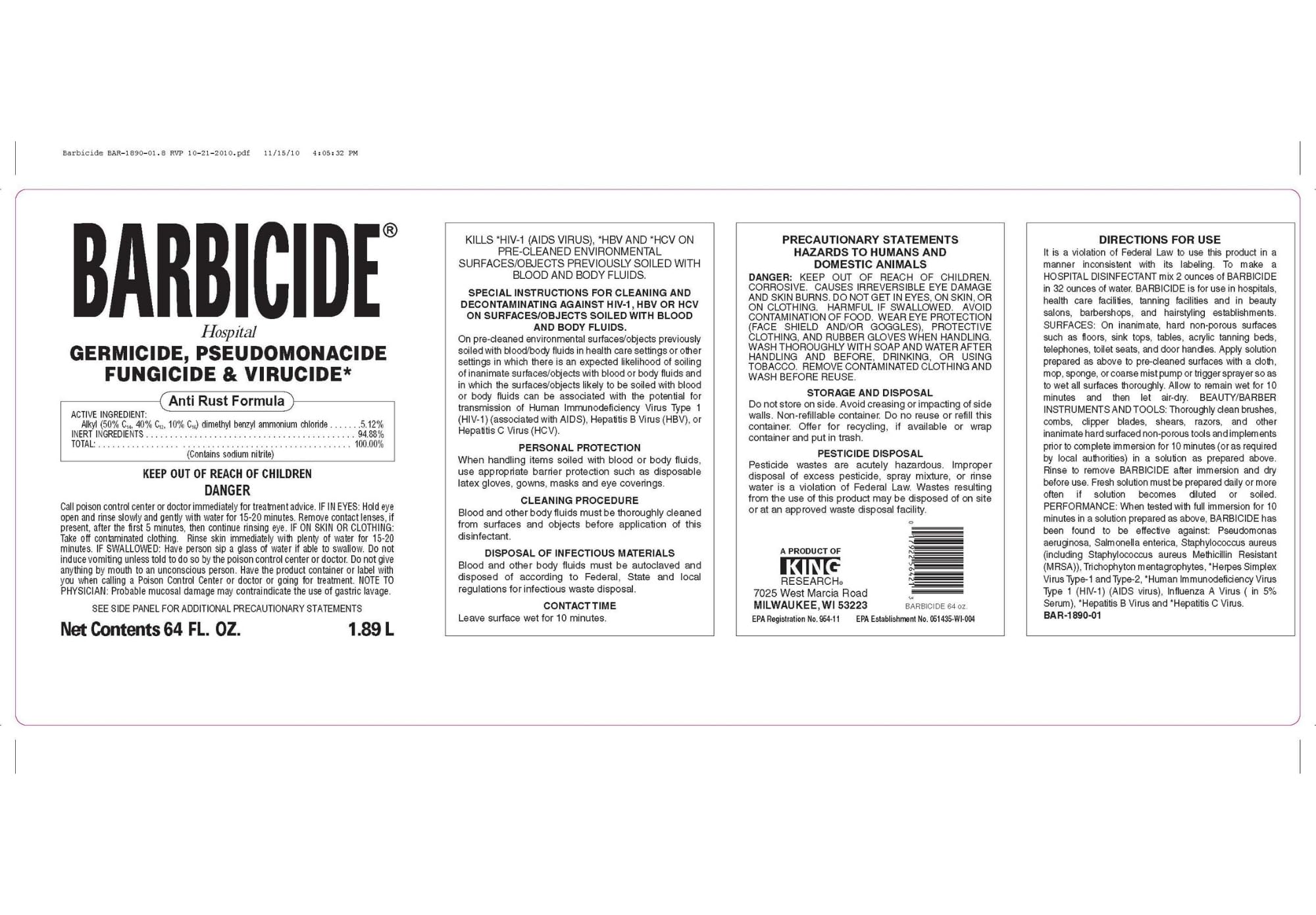 BARBICIDE Disinfectant Concentrate - EPA-Registered Germicide

