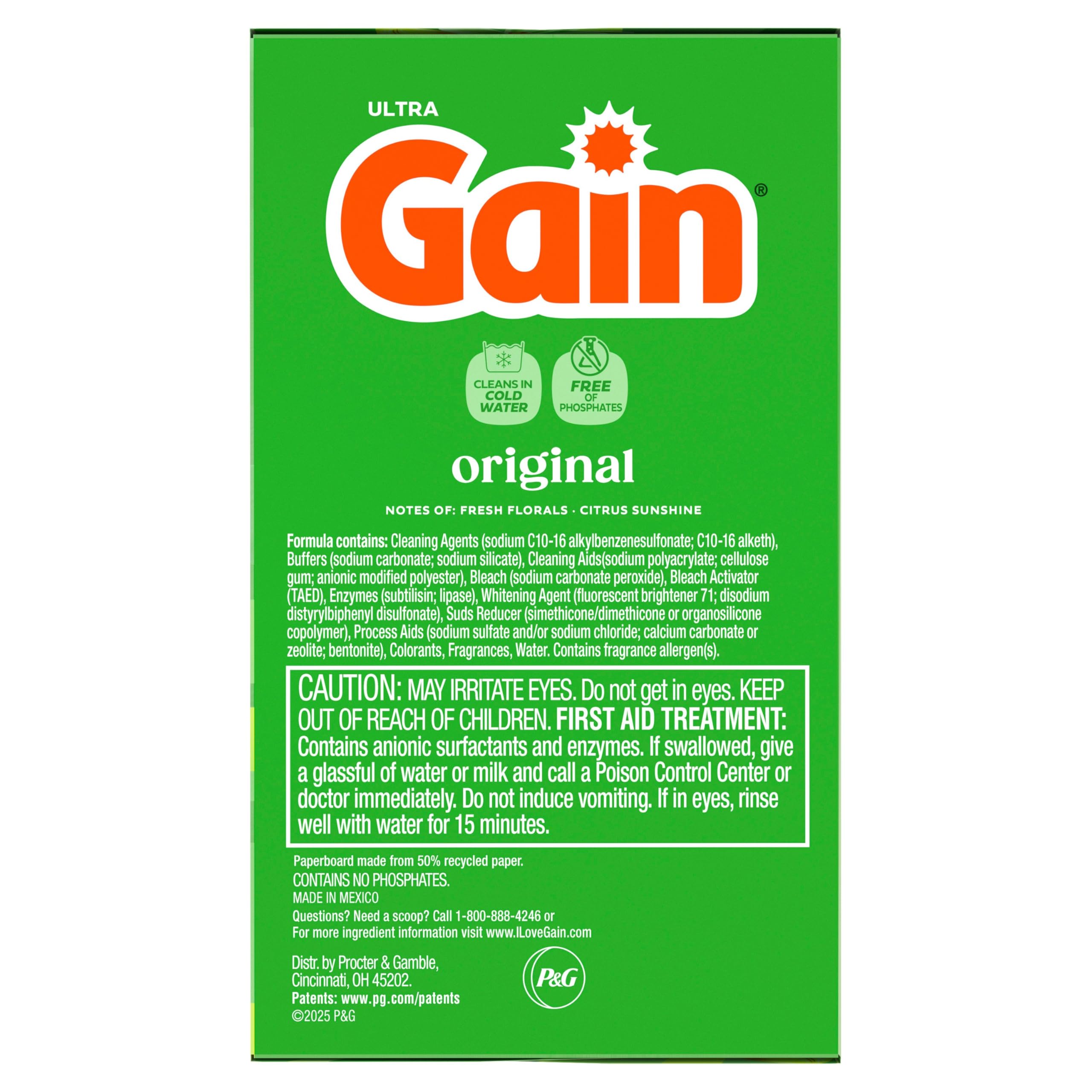 Gain Powder Laundry Detergent HE Safe

