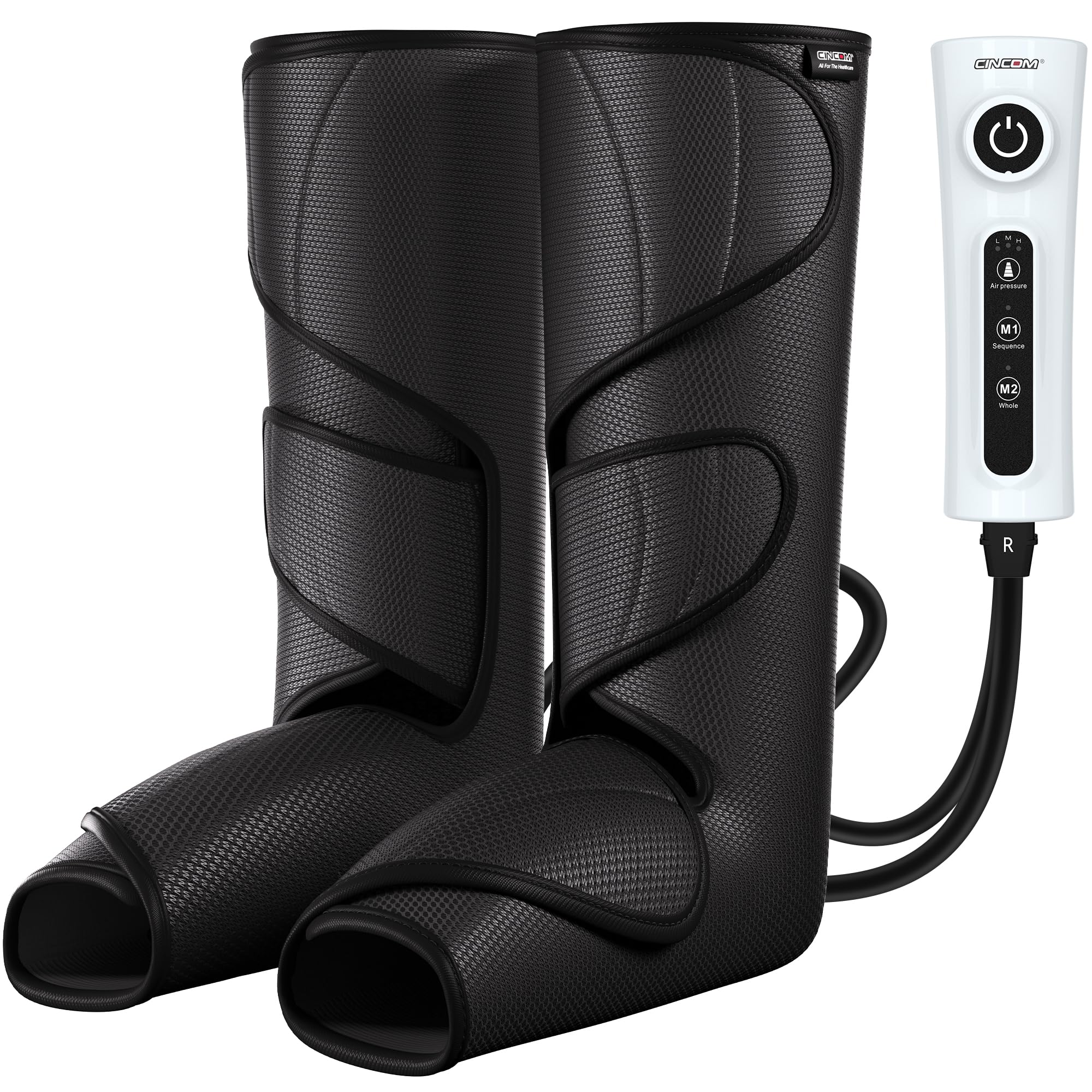 CINCOM Leg Massager for Circulation & Pain Relief - Air Compression Calf & Foot Massager
