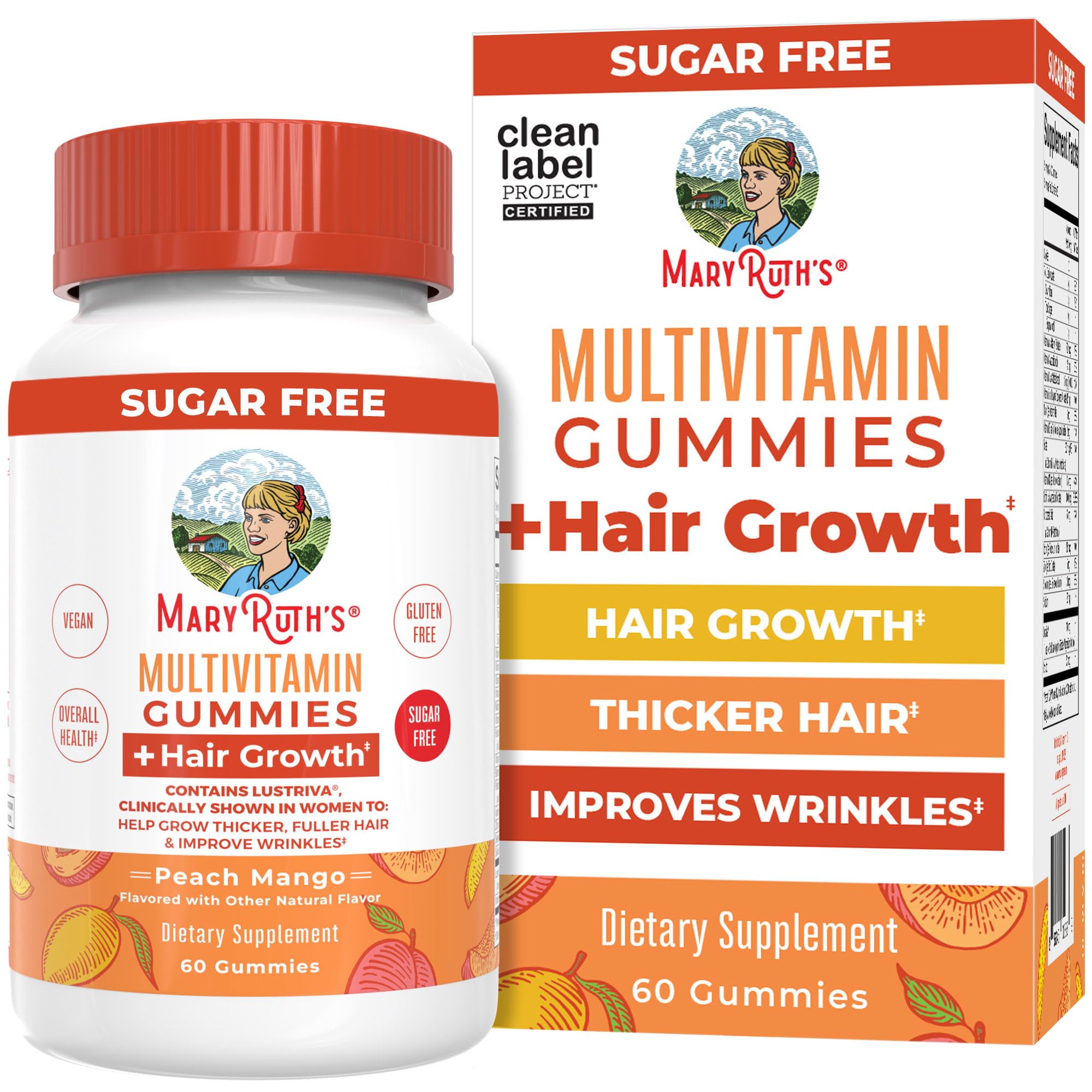 MaryRuth's Hair Growth Gummies with Lustriva

