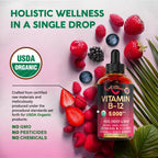 USDA Organic Vitamin B12 Sublingual Methylcobalamin 5000 mcg

