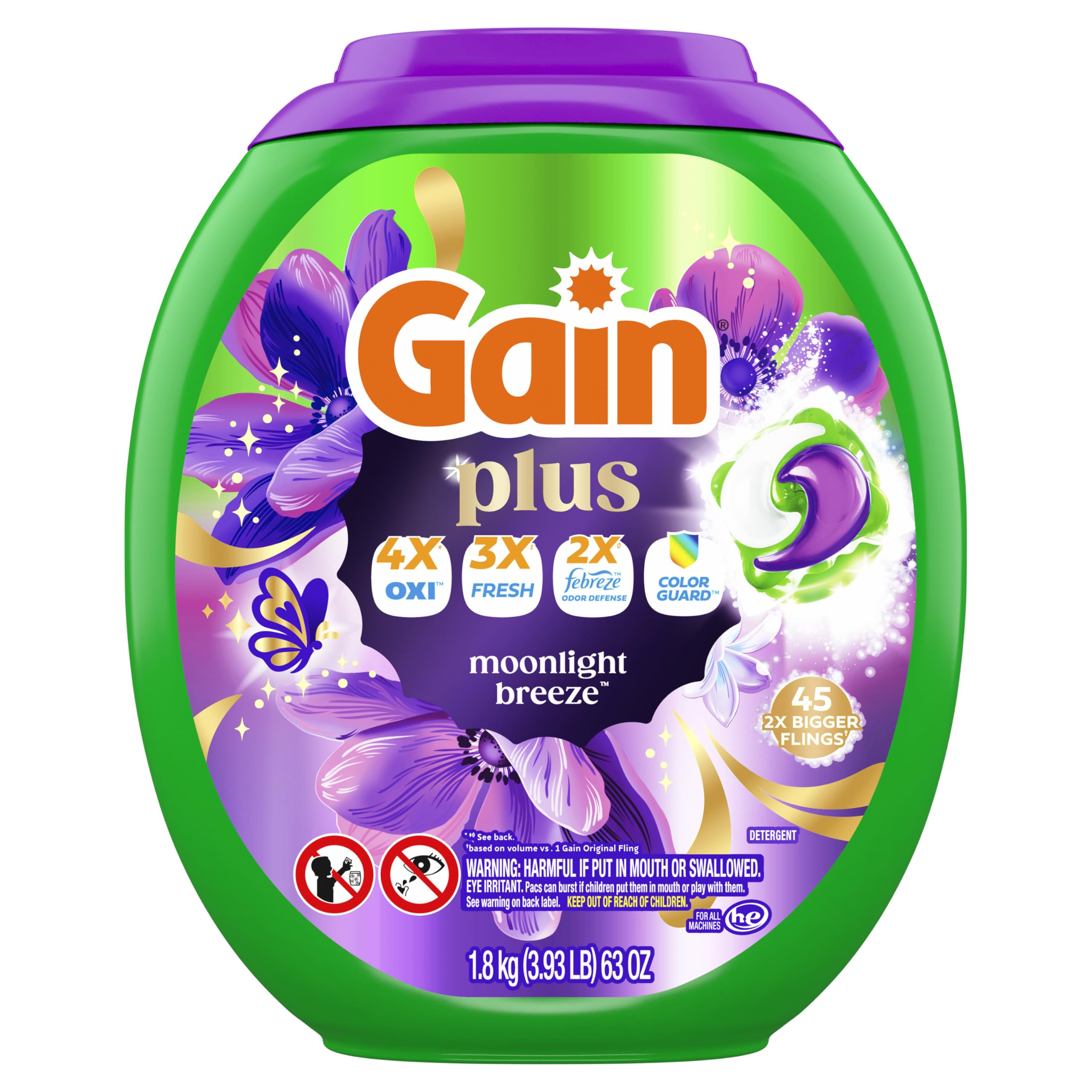 Gain Plus Flings Pods Laundry Detergent – All-In-One Clean

