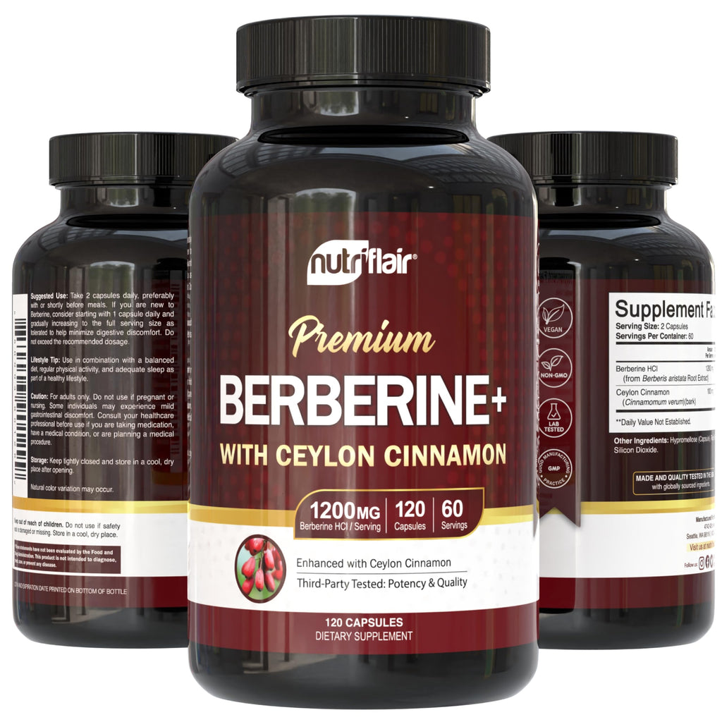 NutriFlair Berberine HCl with Cinnamon Capsules

