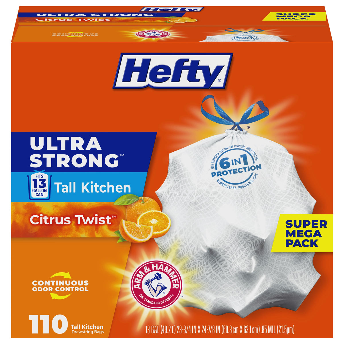 Hefty Trash Bags Ultra Strong 13 Gallon Drawstring