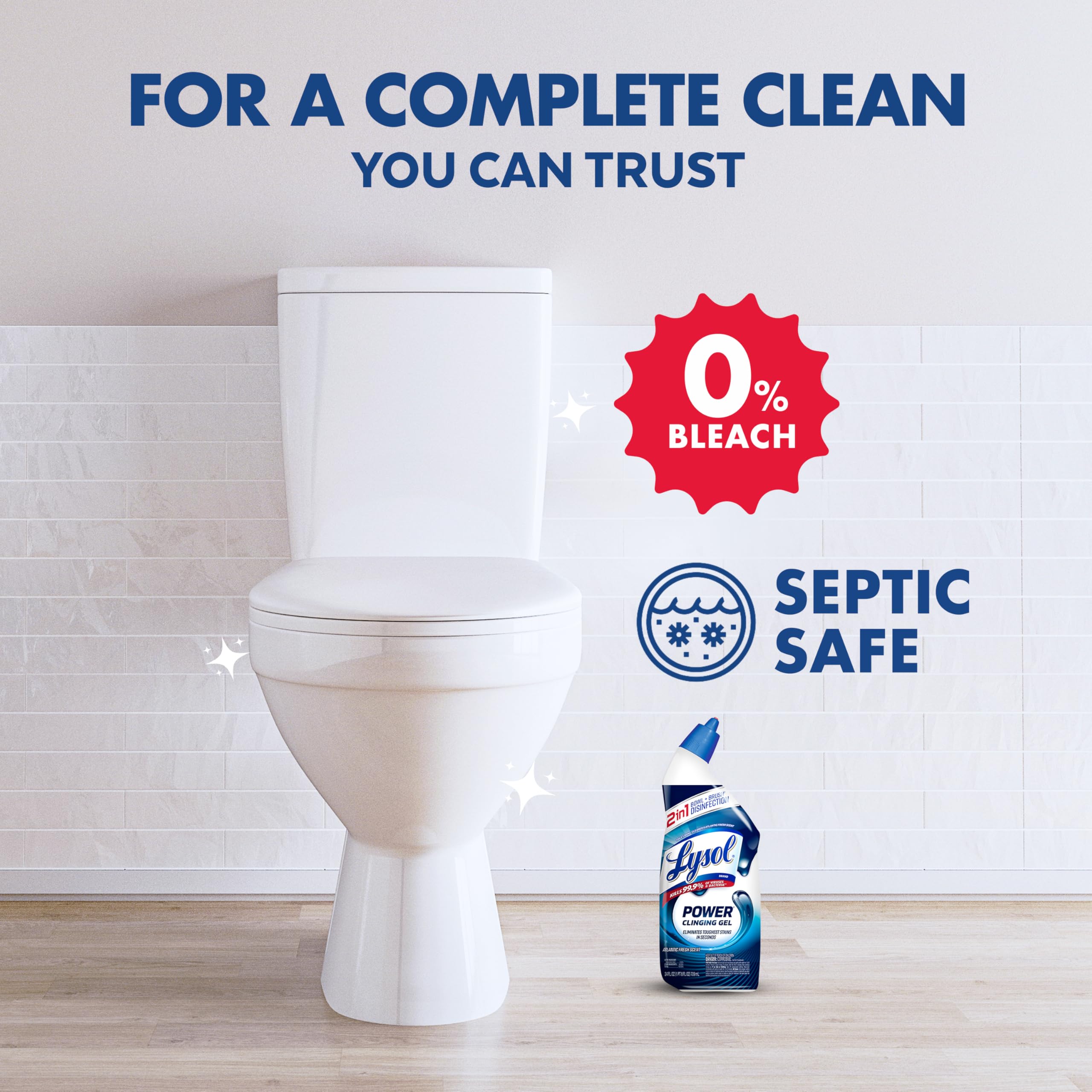 Lysol Toilet Bowl Cleaner Max Strength Cling Gel Bleach-Free


