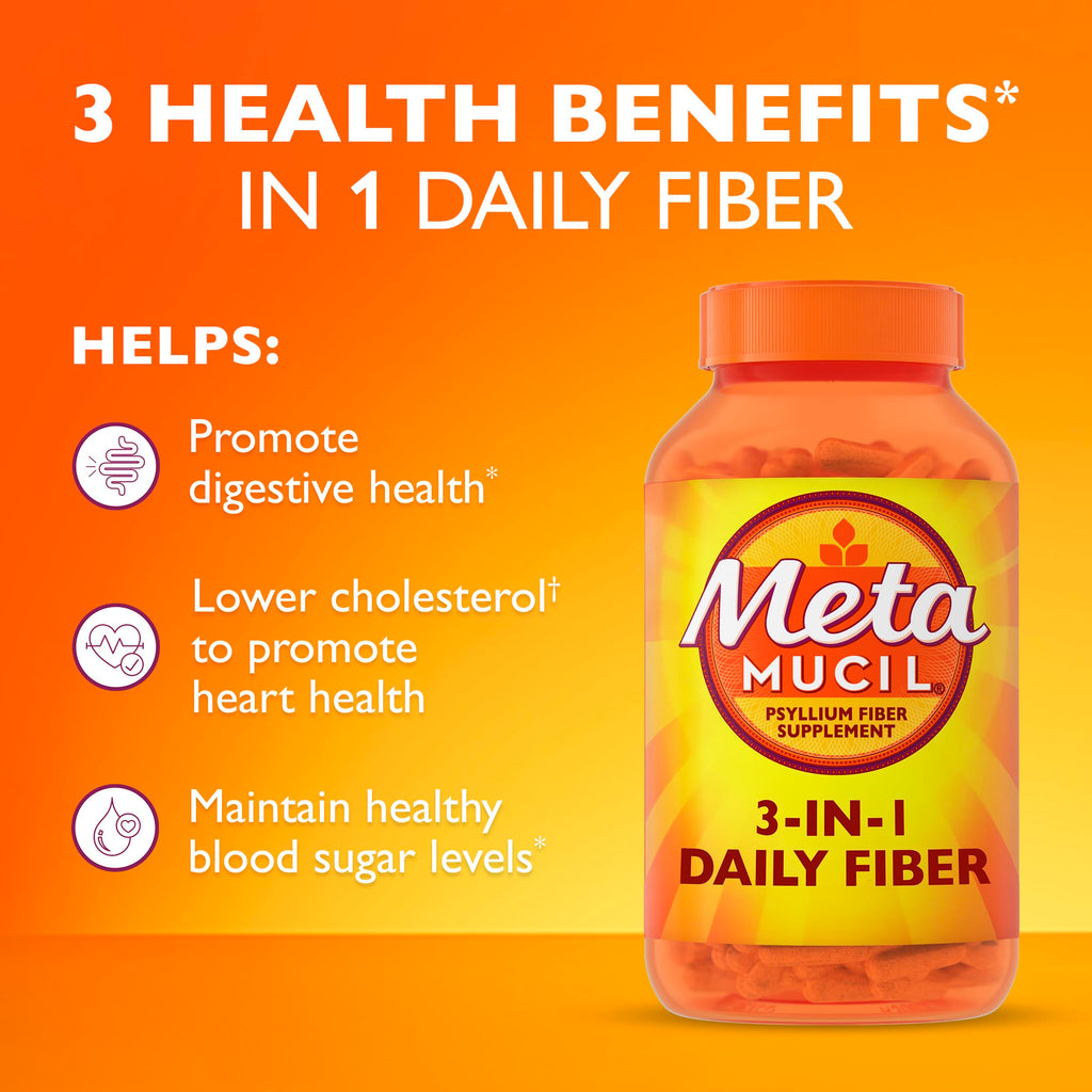Metamucil Psyllium Husk Capsules 3-in-1 Fiber

