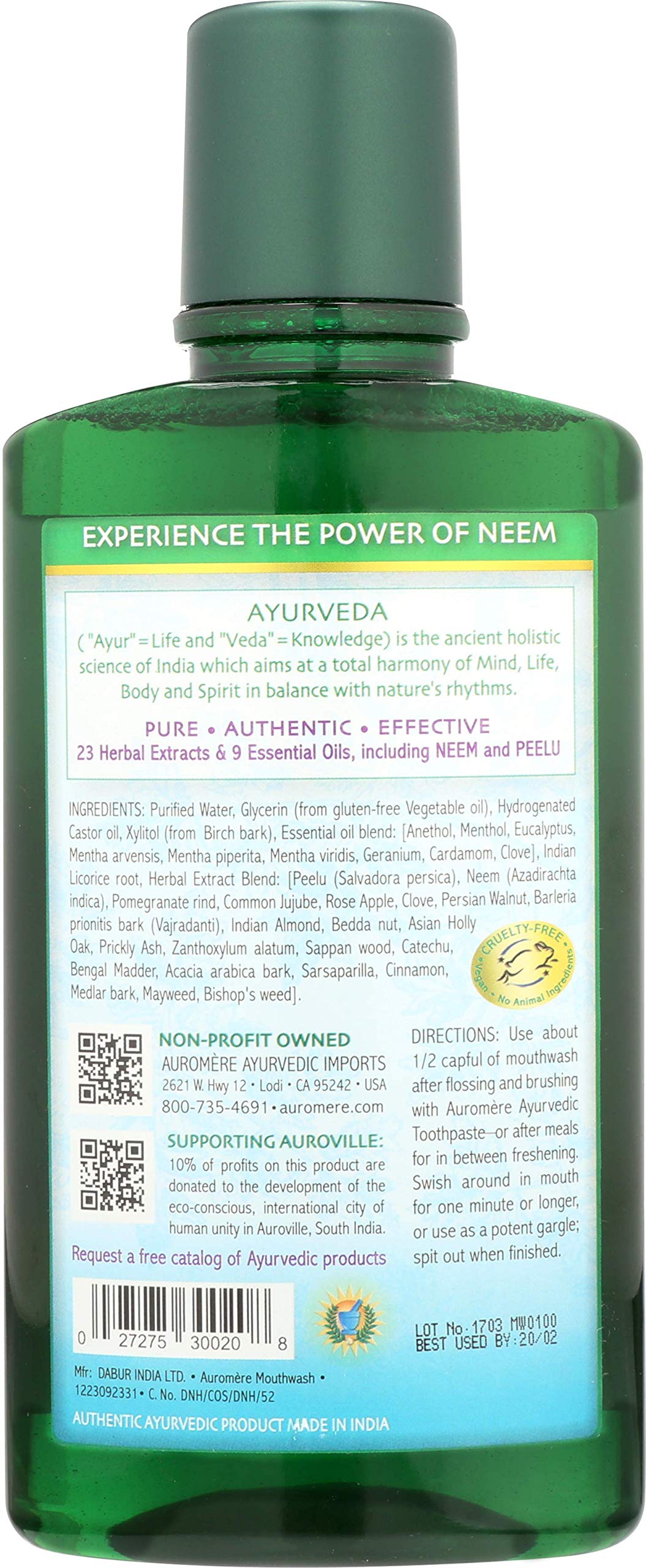 Auromere Ayurvedic Mouthwash Neem Rinse

