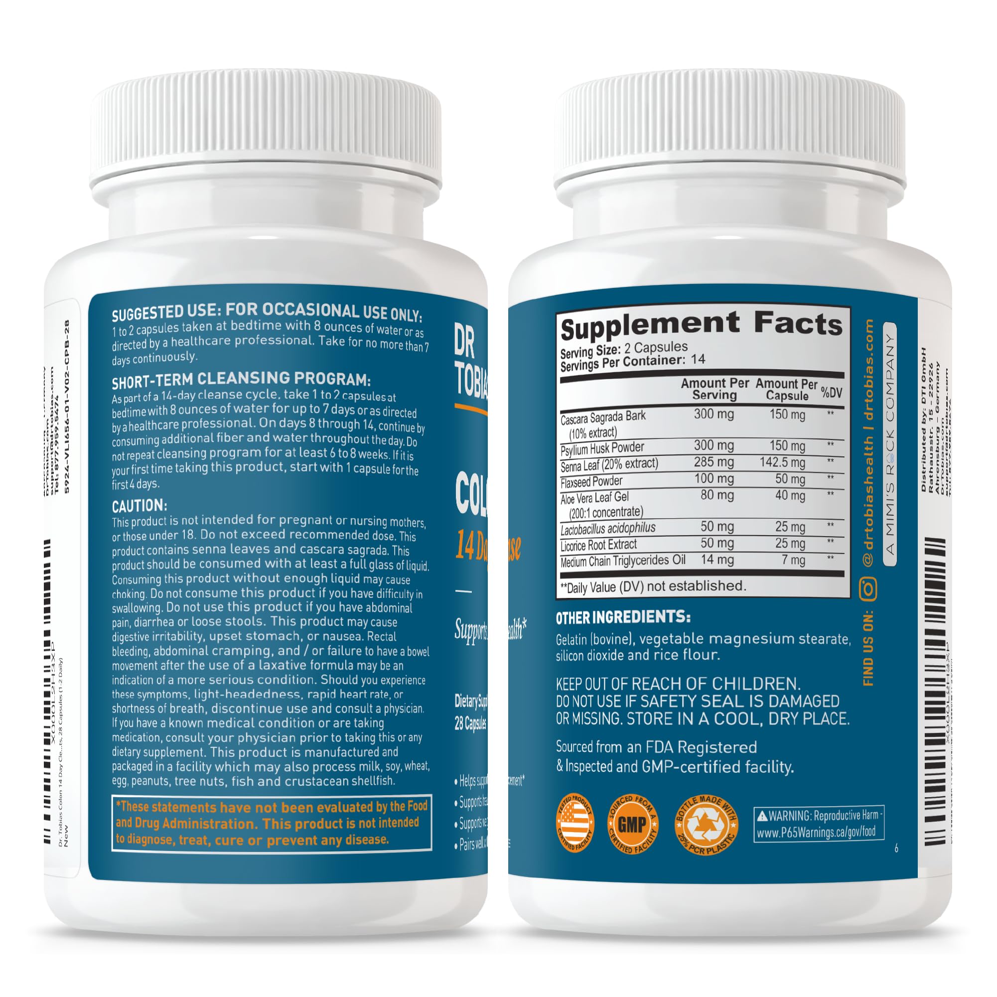 Dr. Tobias Colon Cleanse for Digestive Health - Gentle Detox

