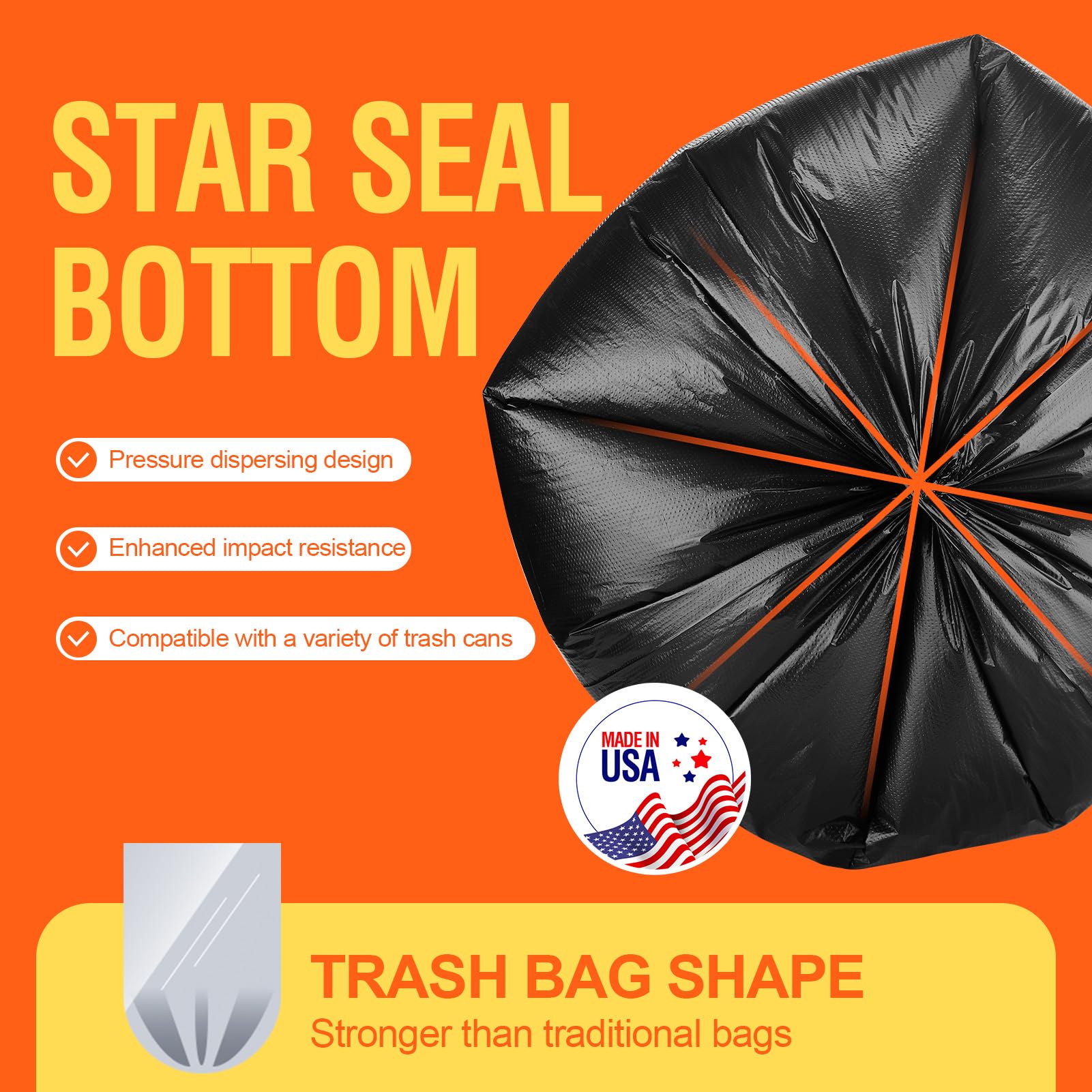 Delxo Trash Bags Leak-Proof Star Seal | Perforated Dispense

