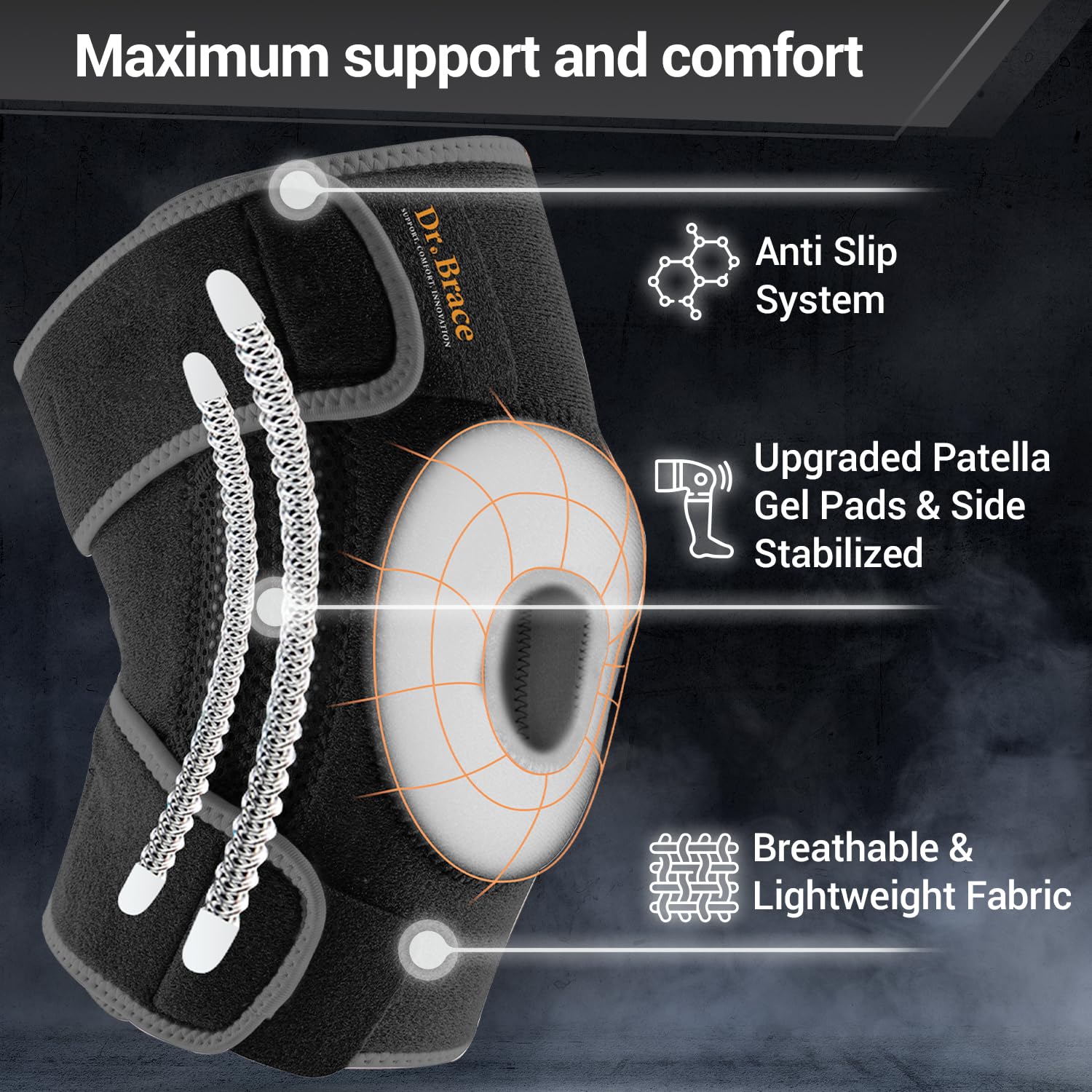 Knee Brace DR. BRACE ELITE with Side Stabilizers


