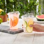 GUSTO Plastic Cups with Lids – Disposable Iced Drink Cups

