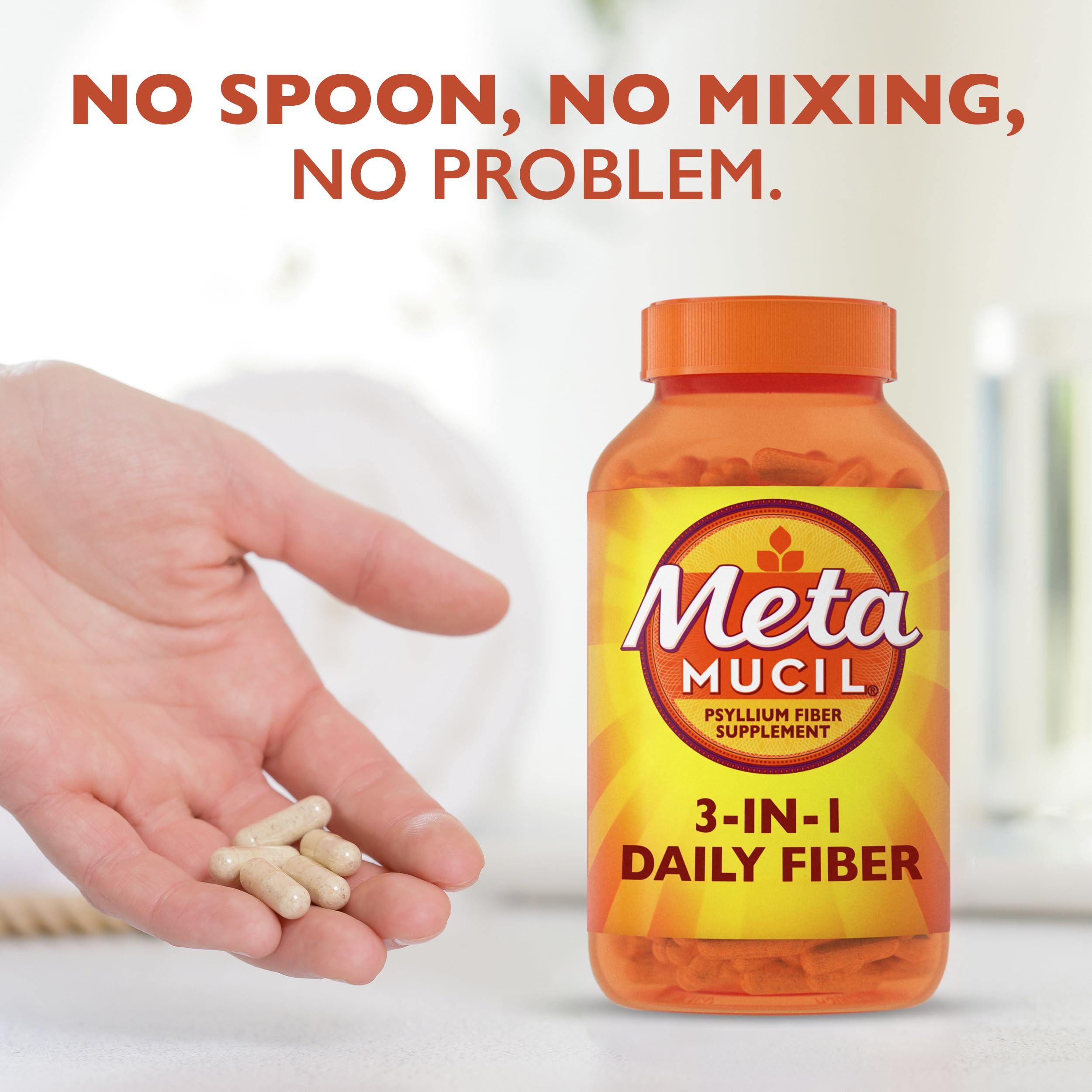 Metamucil Psyllium Husk Capsules 3-in-1 Fiber

