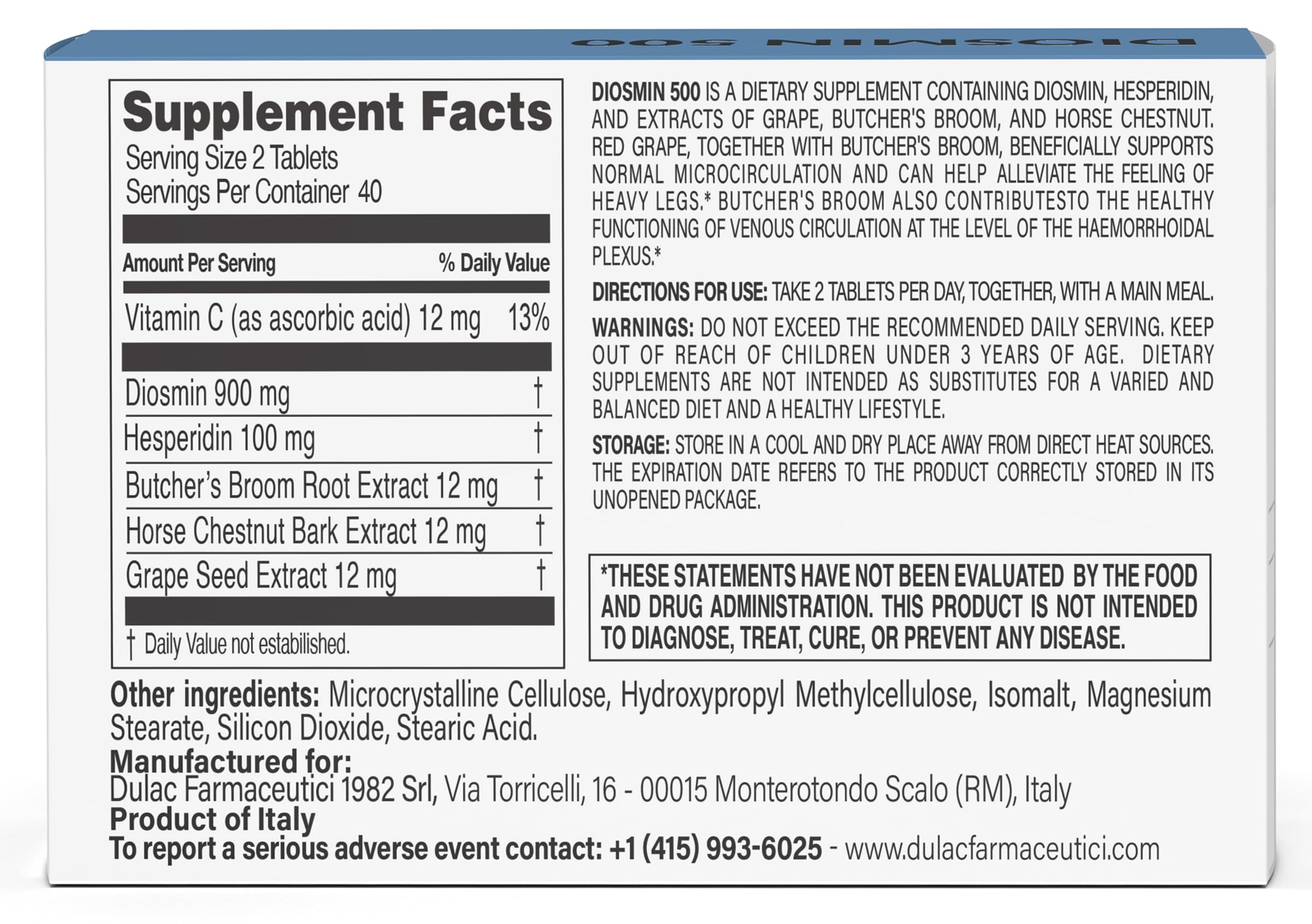 Dulac Diosmin Hesperidin Micronized Dietary Supplement

