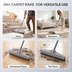 Walensee 2-in-1 Carpet Rake for Pet Hair Nylon & Rubber

