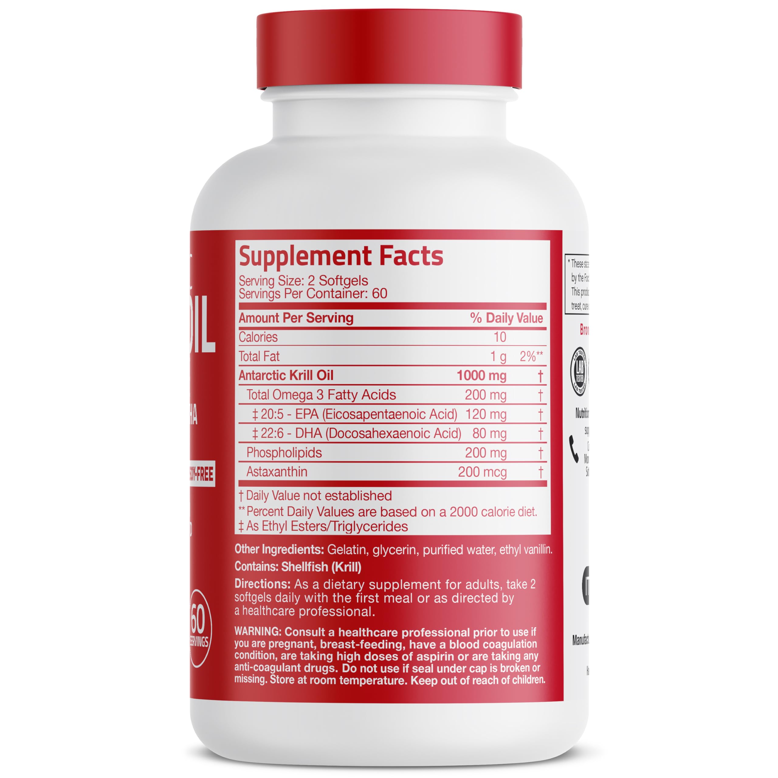 Bronson Antarctic Krill Oil 1000 mg with Omega-3s

