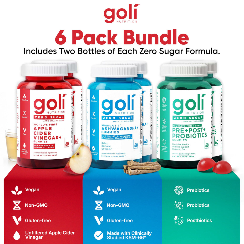 Goli Zero Sugar 3-in-1 Wellness Gummies | Digestive Health


