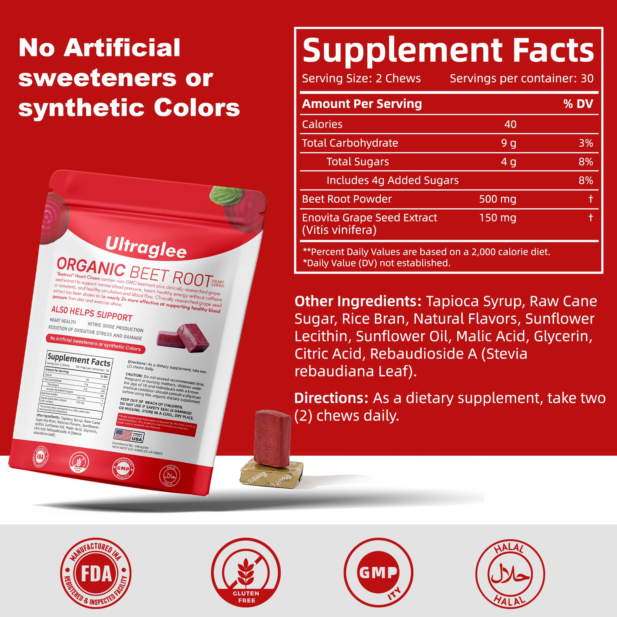 Beetsroot Heart Chews – Nitric Oxide & Heart Health

