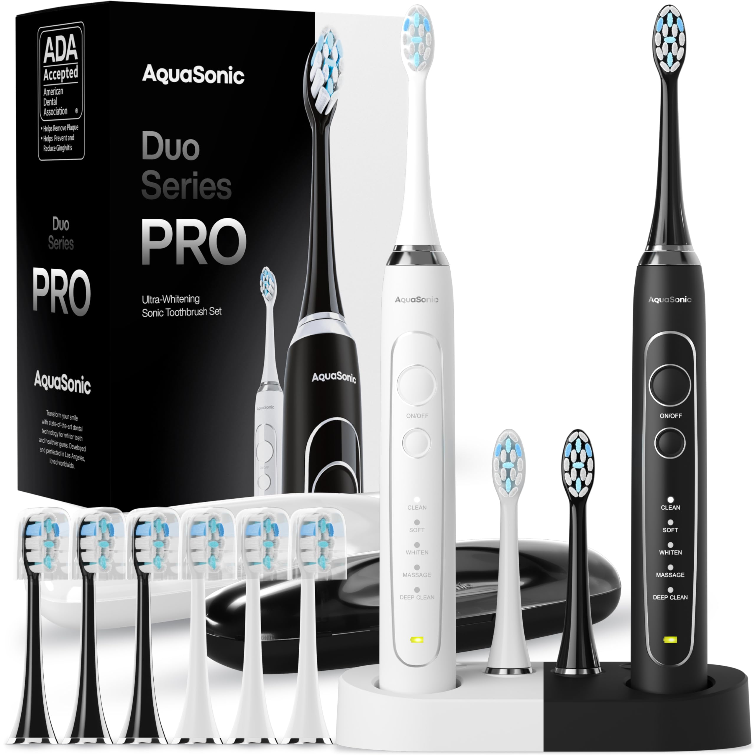 Aquasonic Electric Toothbrush Duo Series PRO Set