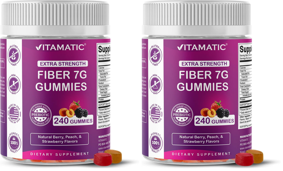Vitamatic Prebiotic Fiber Gummies for Adults Zero Sugar