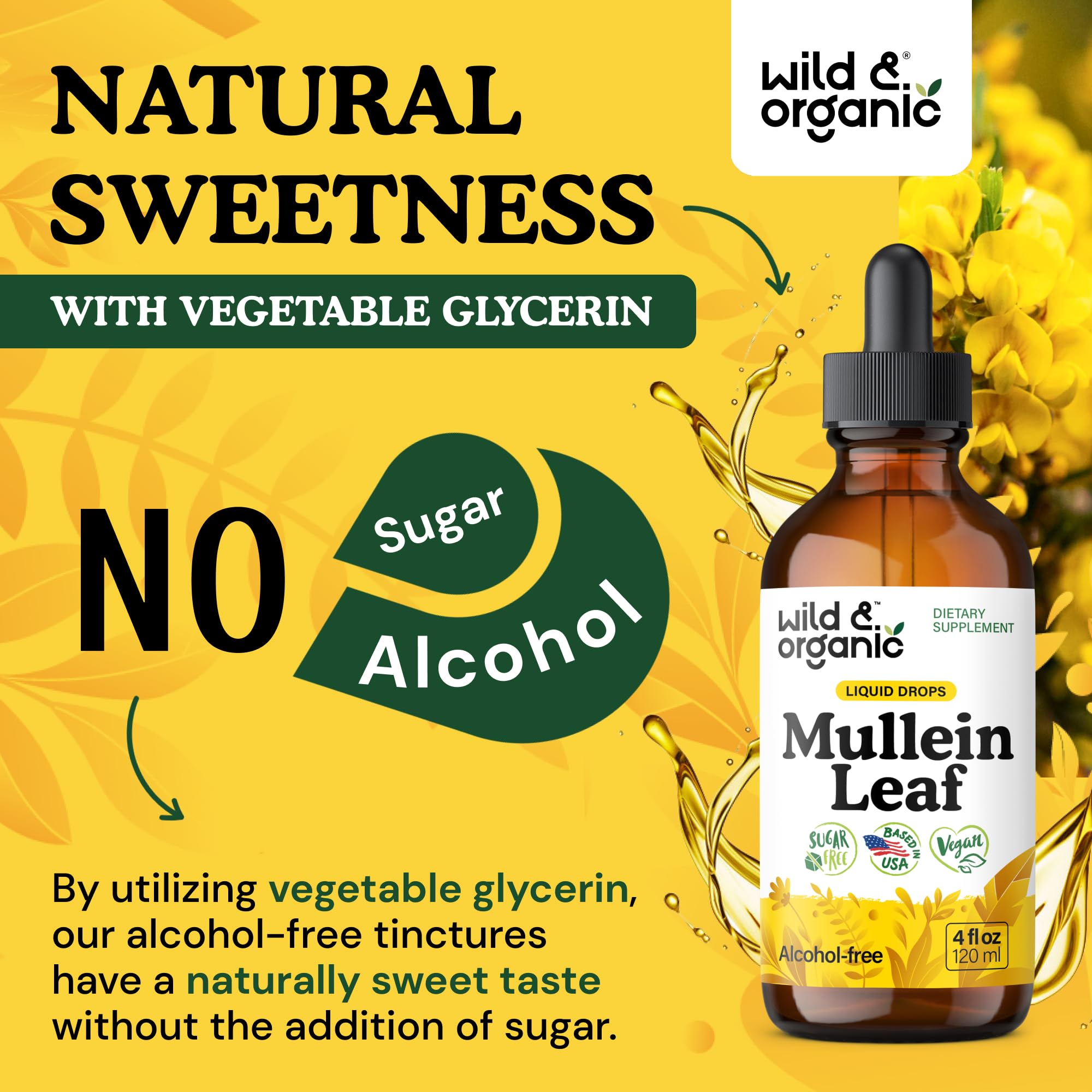 Wild & Organic Mullein Drops for Lungs with Echinacea

