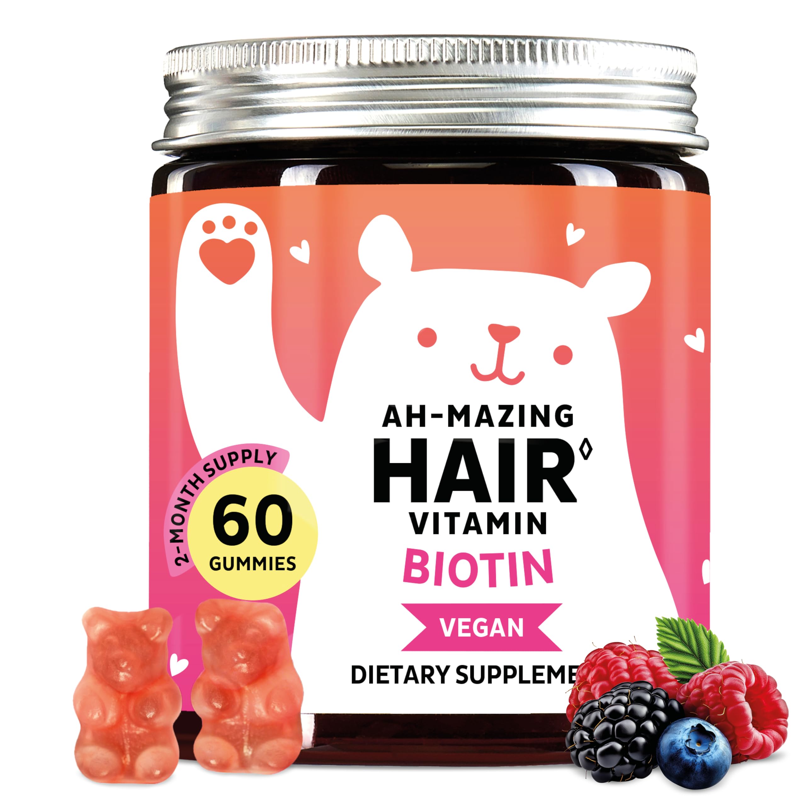 Biotin Gummies for Hair, Skin & Nails - 5,000 mcg Vegan Vitamins