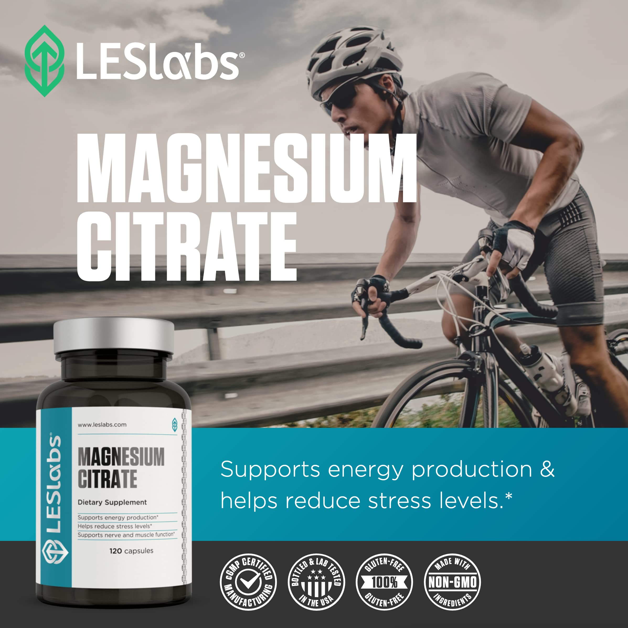 LES Labs Magnesium Citrate Supplement for Stress & Sleep

