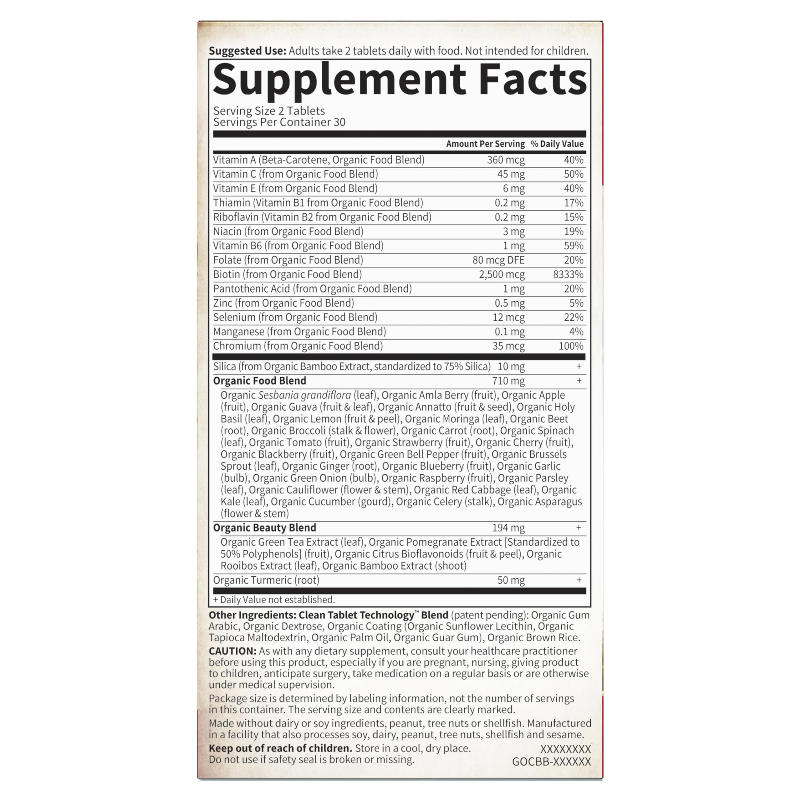 Plant Collagen Builder Garden of Life Biotin & Silica

