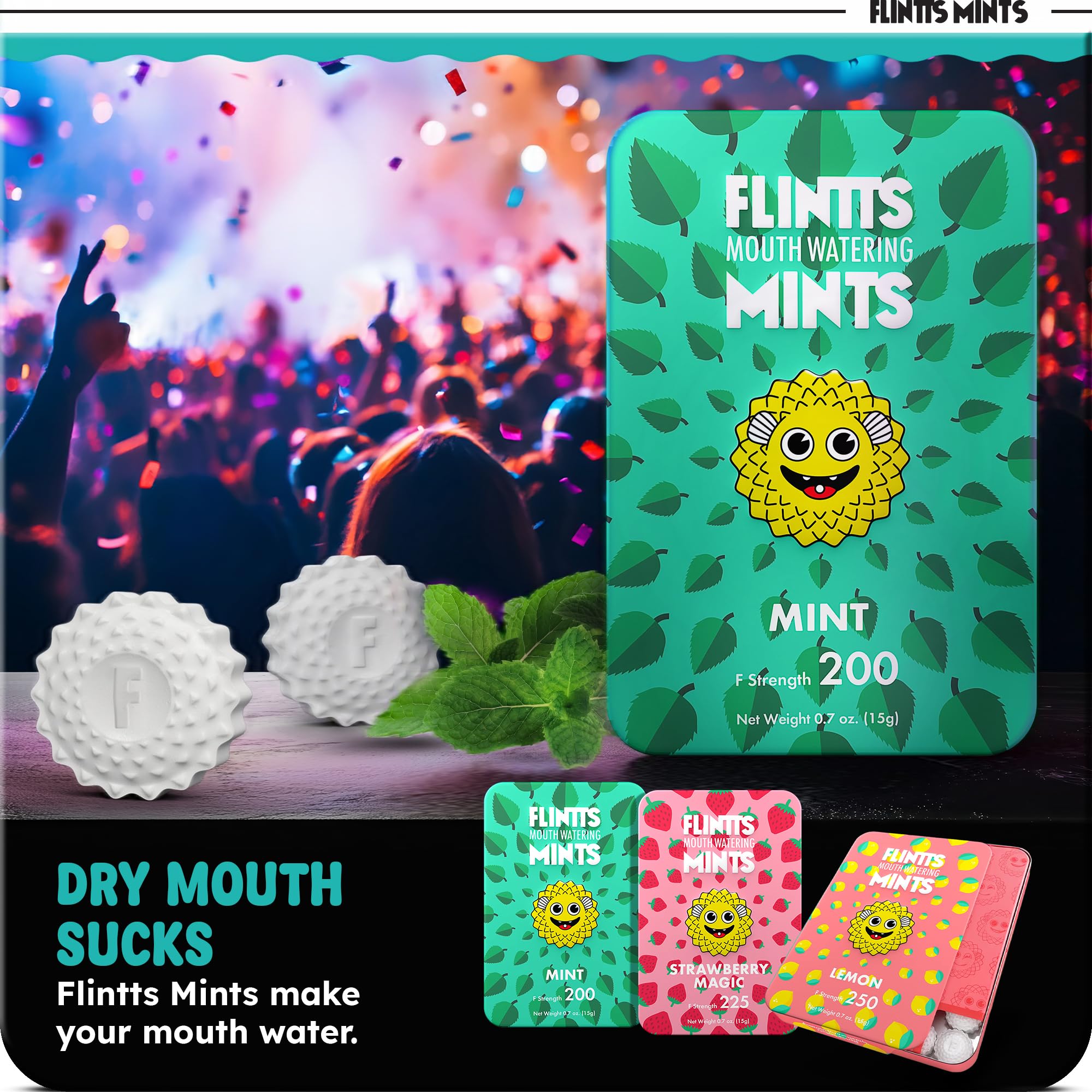 Flintts Mints Sugar Free Vegan Mints for Dry Mouth Relief

