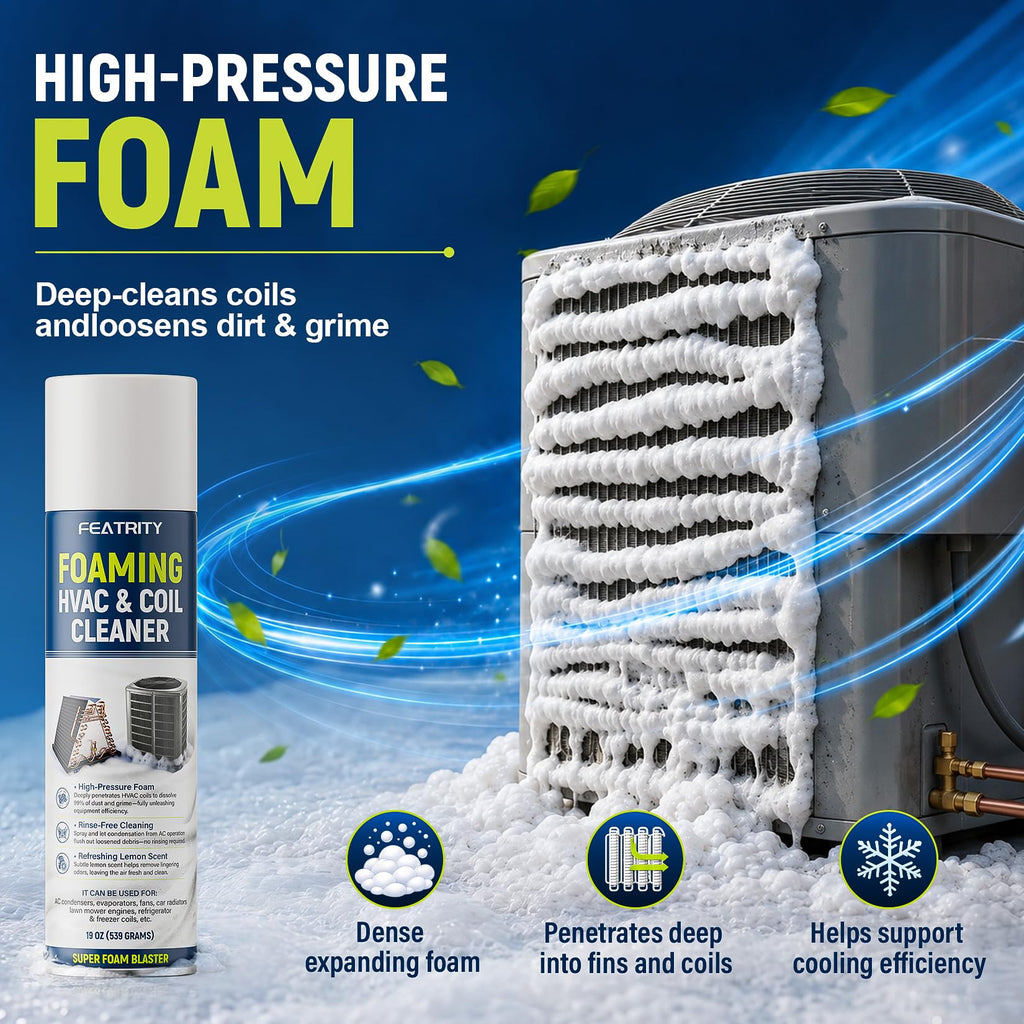 Foaming AC Coil Cleaner for Home HVAC – No-Rinse Foam

