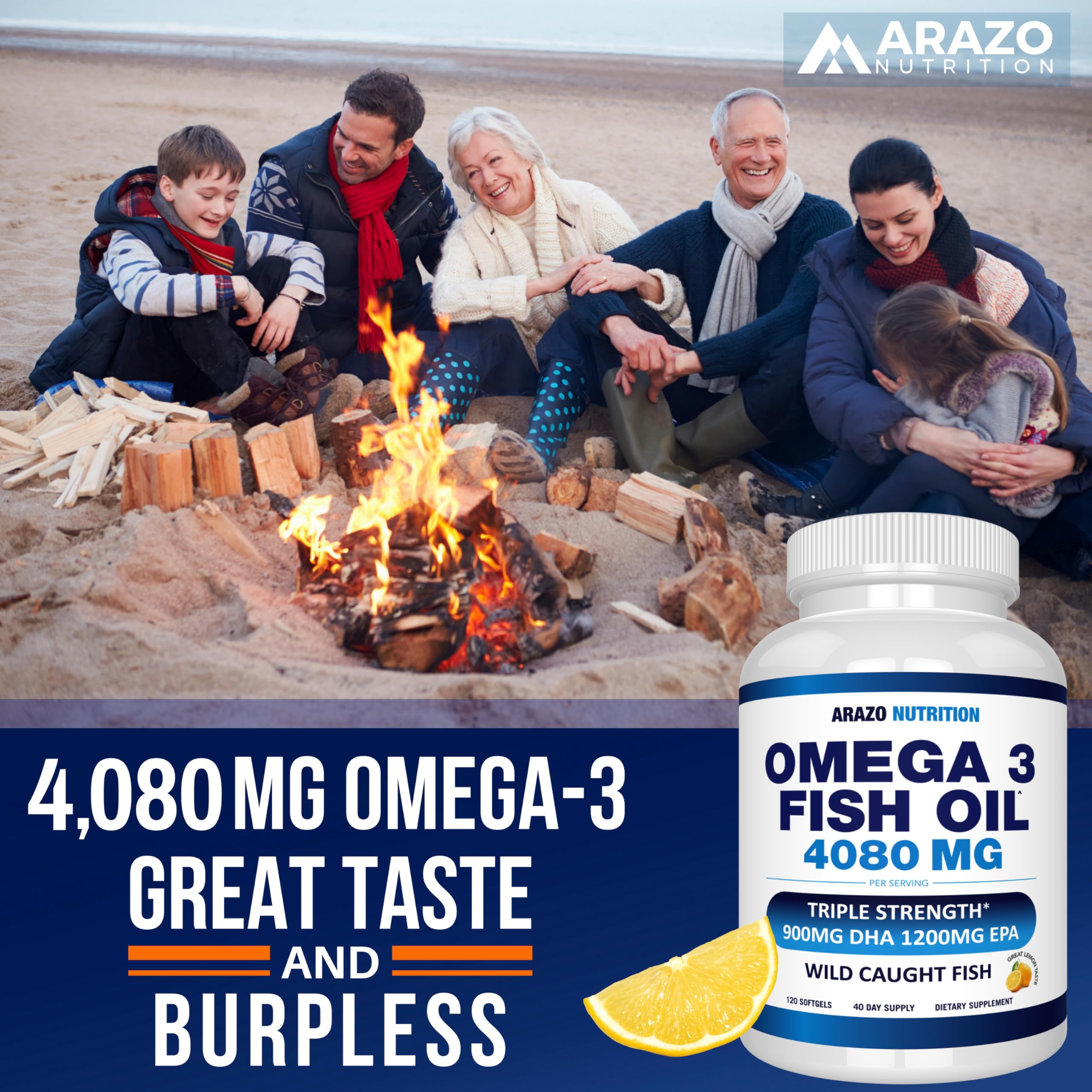 Arazo Nutrition Omega-3 Fish Oil Concentrate Softgels

