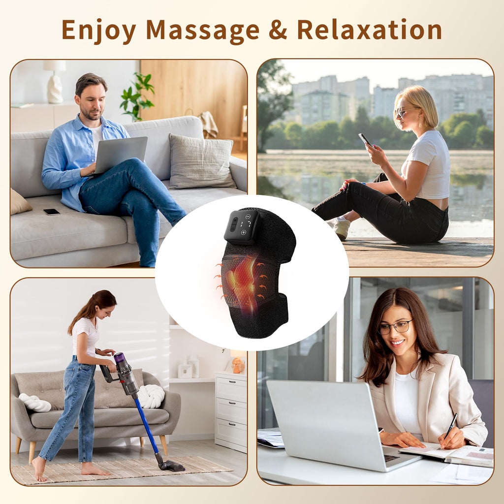 Nekteck Knee Massager with Heat - Cordless Vibration

