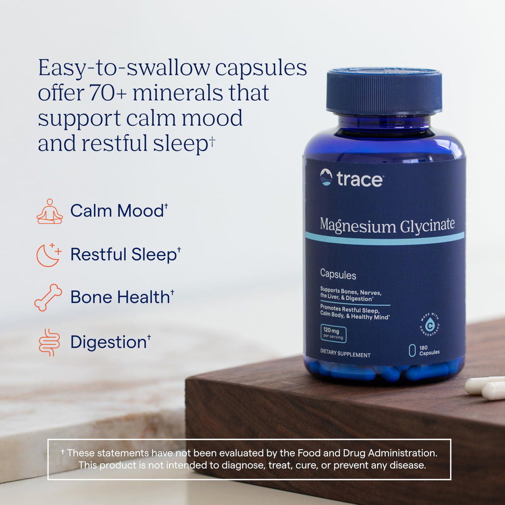 Trace Minerals Magnesium Glycinate Capsules for Sleep & Calm

